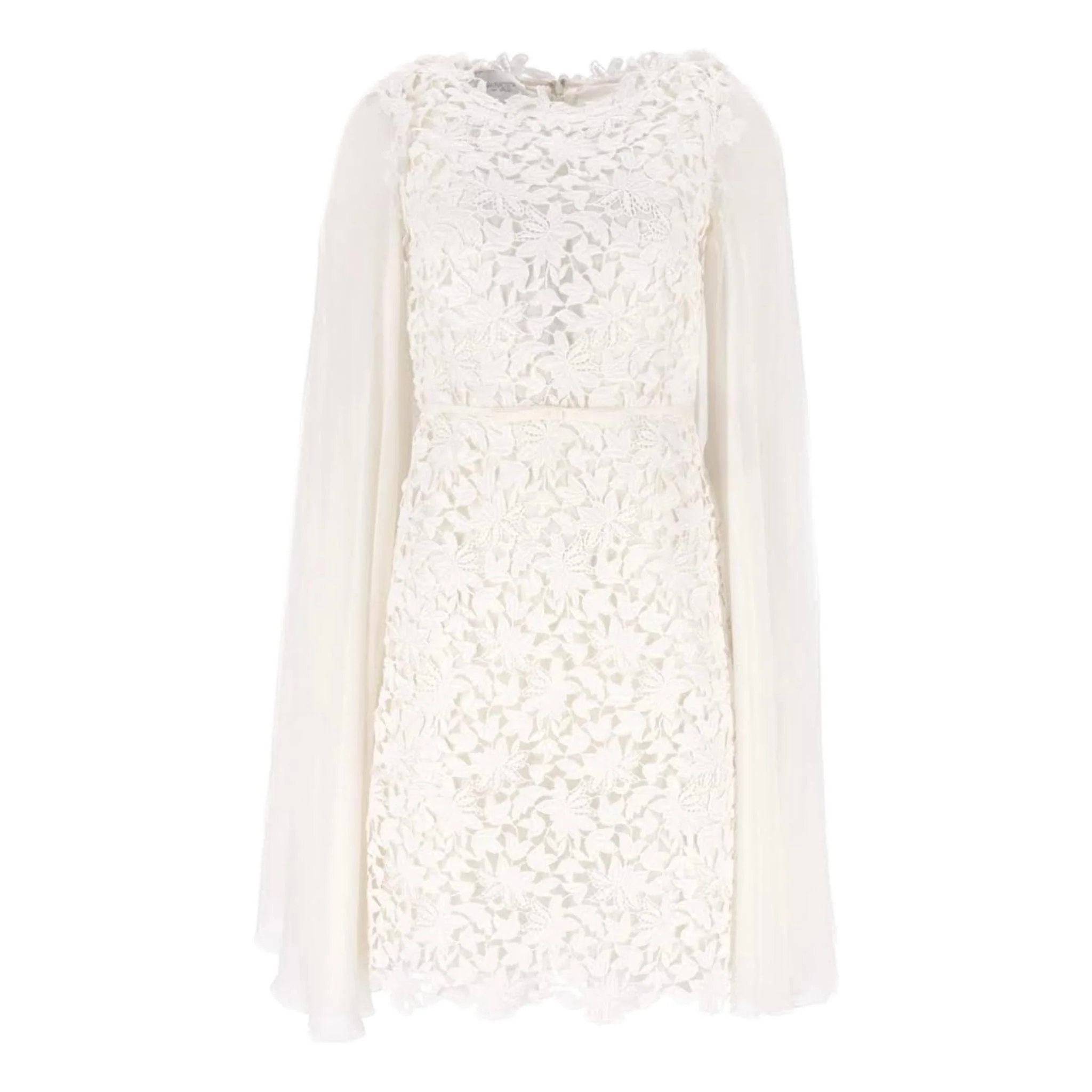 Giambattista Valli Guipure Lace Cape Dress. Size 38IT