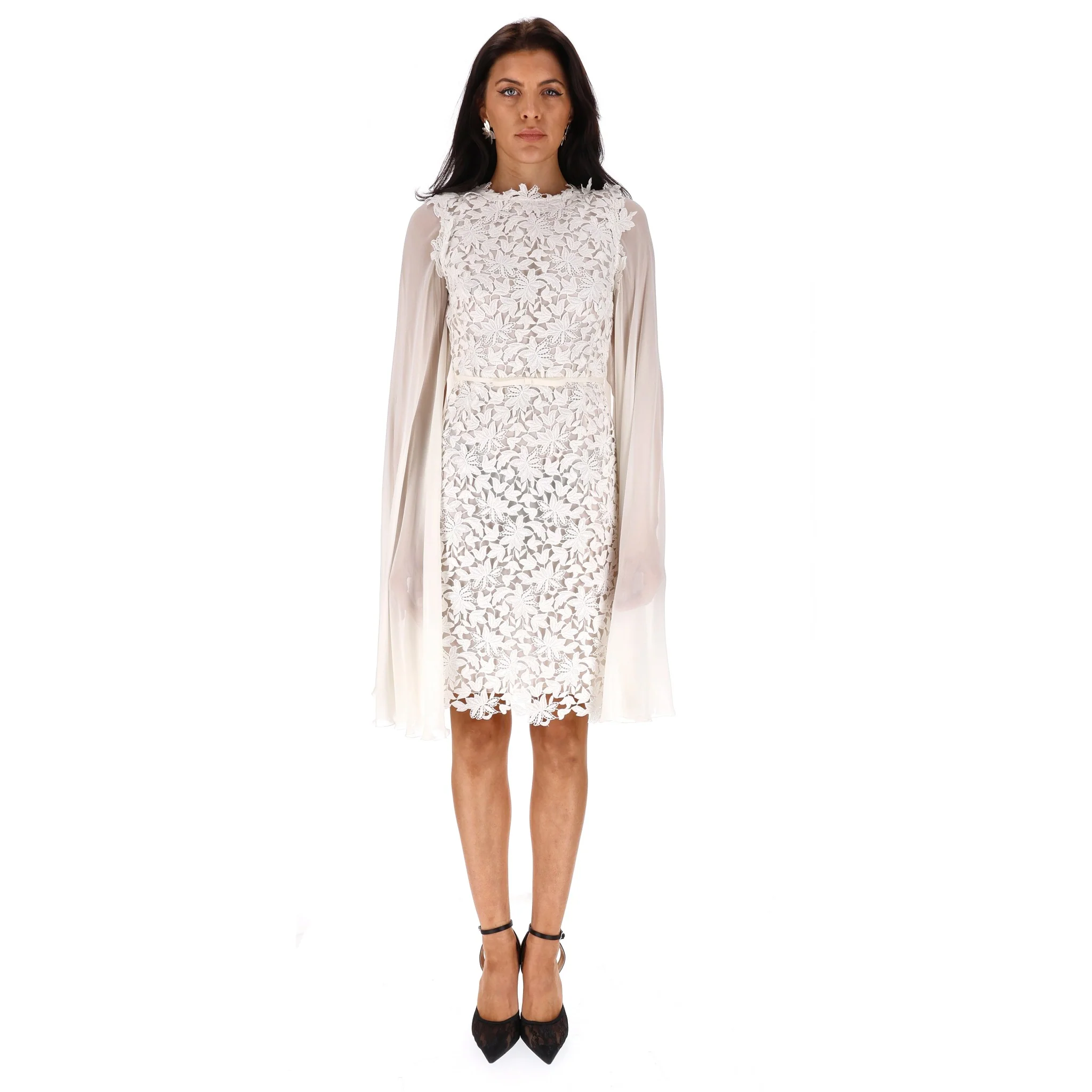 Giambattista Valli Guipure Lace Cape Dress. Size 38IT - Image 2