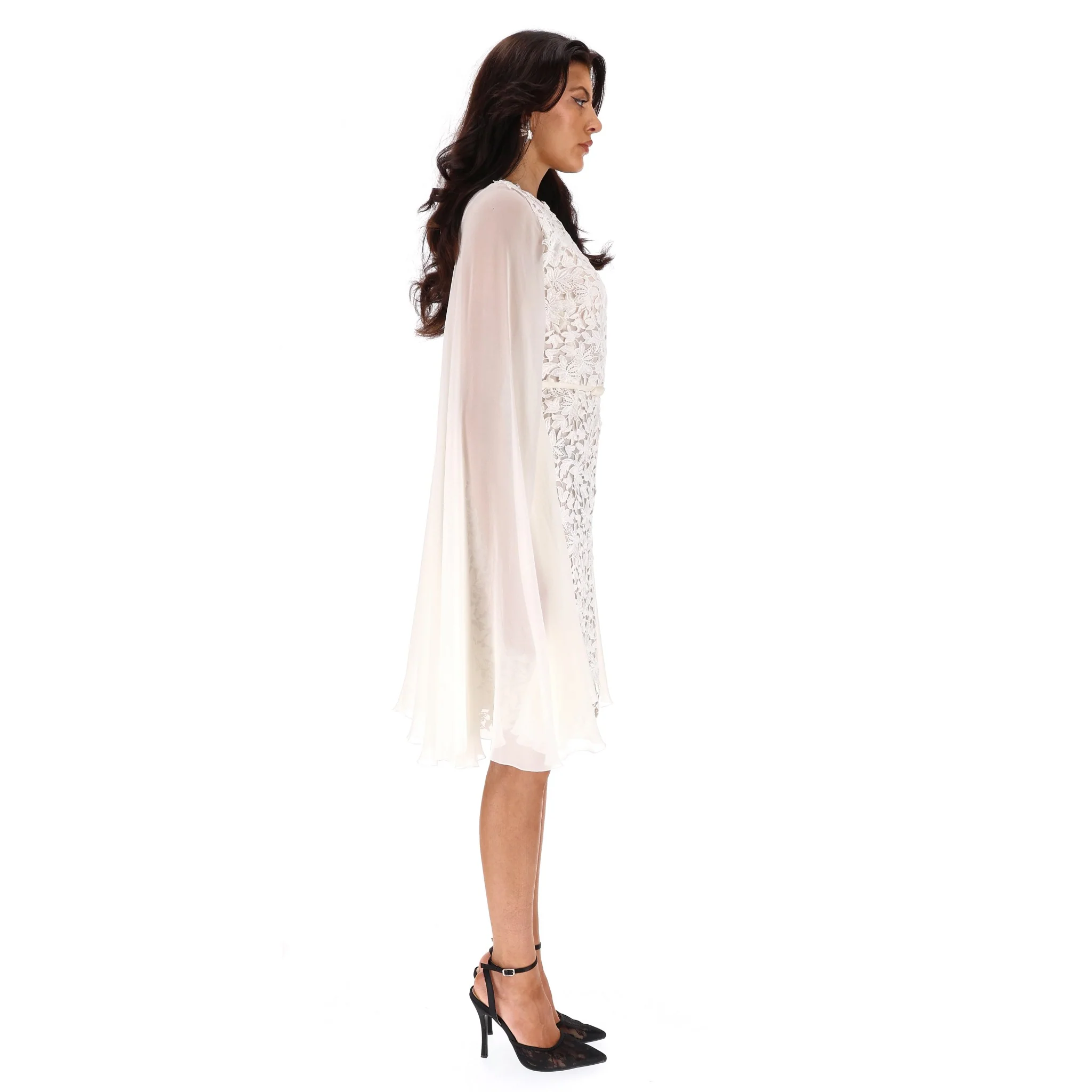 Giambattista Valli Guipure Lace Cape Dress. Size 38IT - Image 3