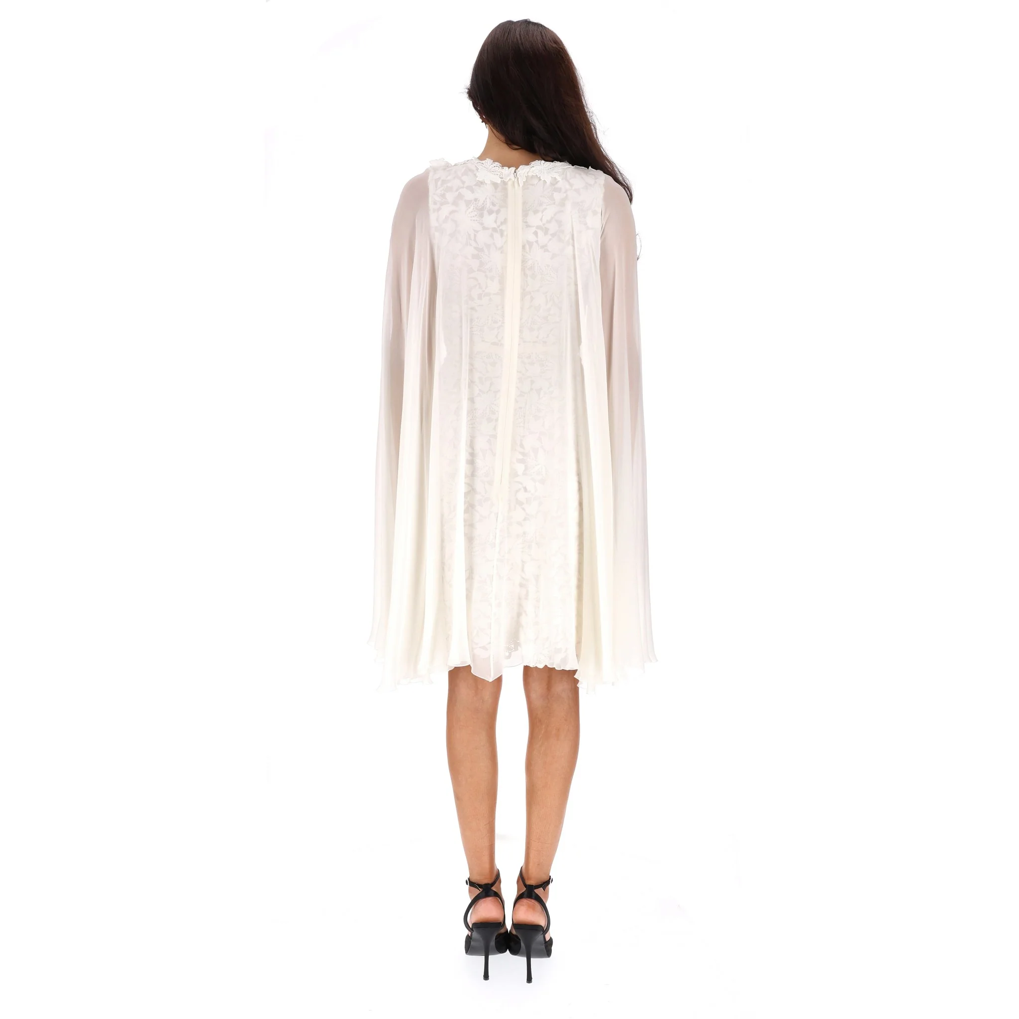 Giambattista Valli Guipure Lace Cape Dress. Size 38IT - Image 4