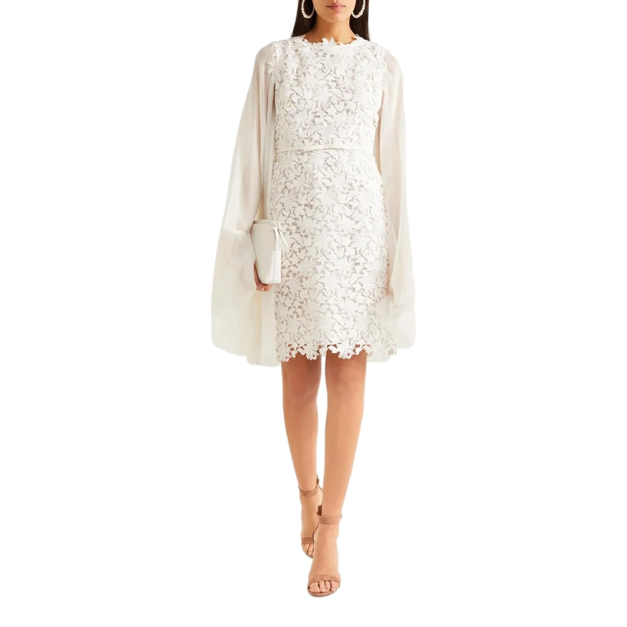 Giambattista Valli Guipure Lace Cape Dress. Size 38IT - Image 5