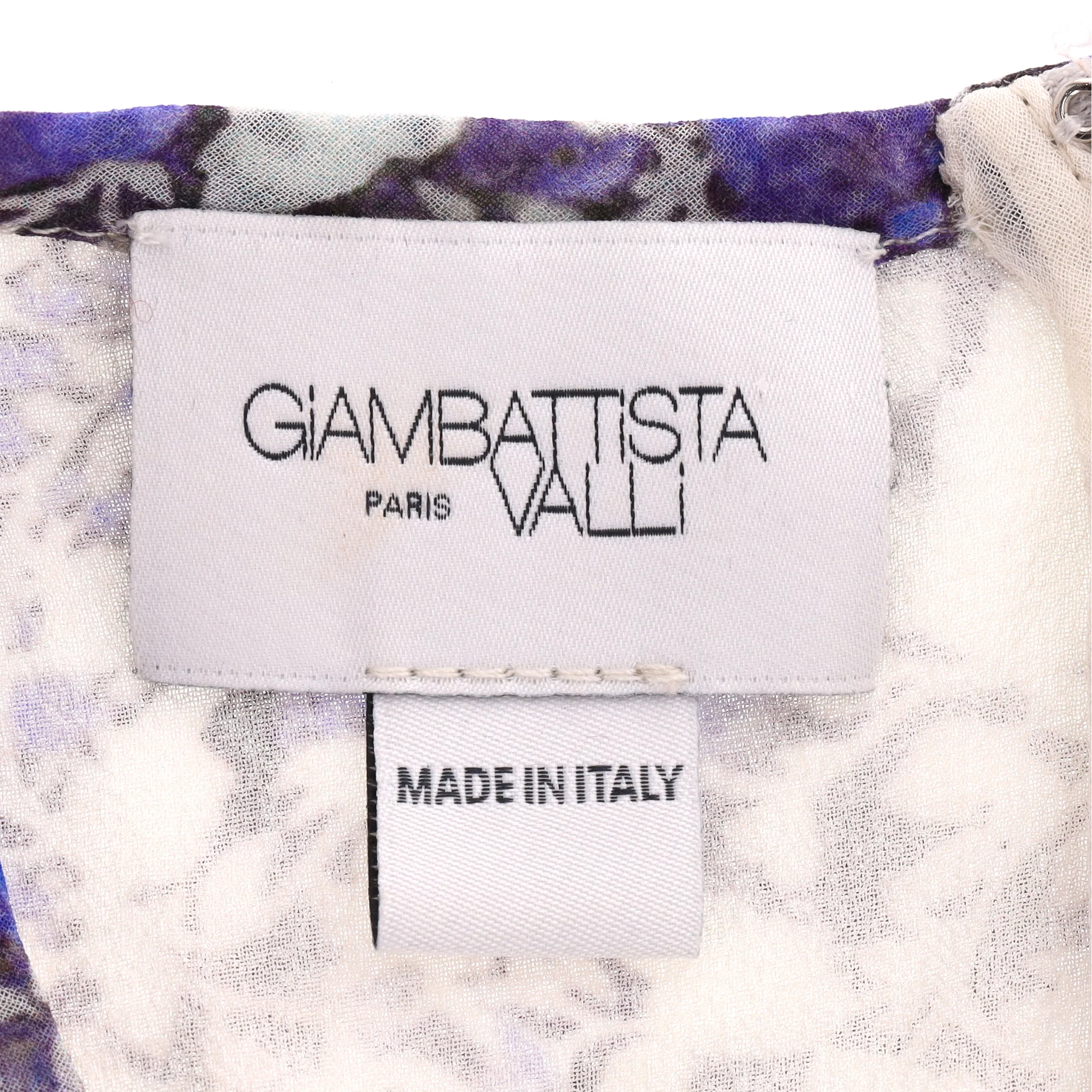 Giambattista Valli Silk Tie-Neck Floral Top. Size 38IT - Image 7