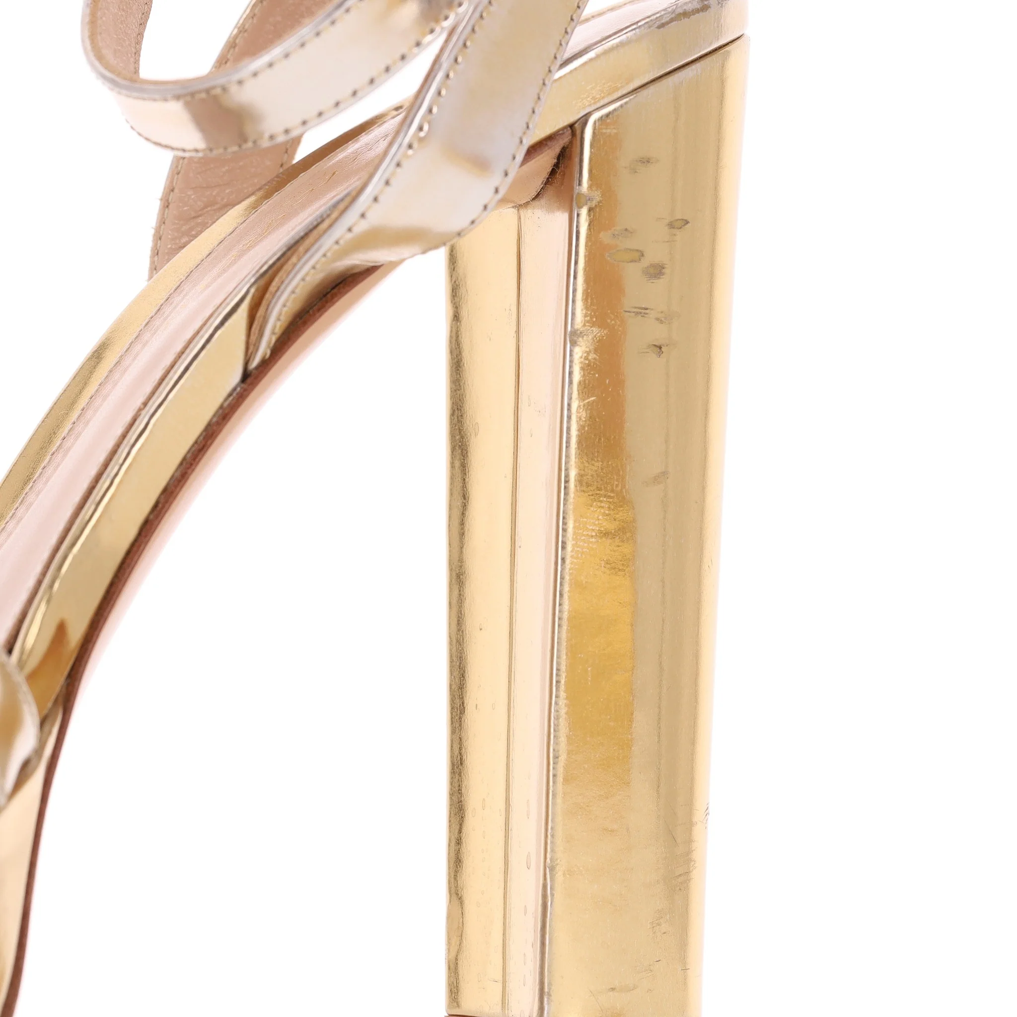 Gianvito Rossi Metalic Patent Leather Platform Sandals. Size 36 - Image 10