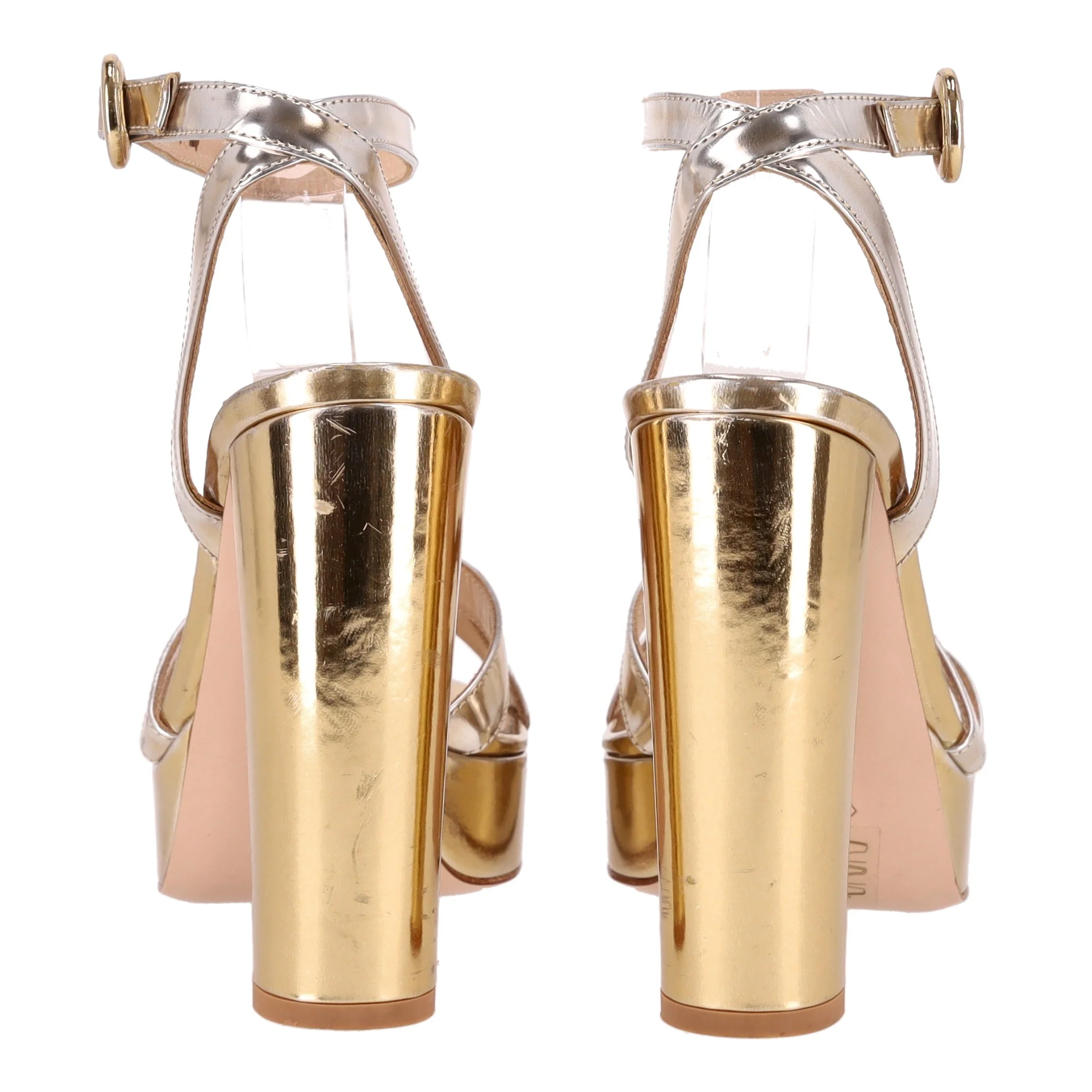 Gianvito Rossi Metalic Patent Leather Platform Sandals. Size 36 - Image 5