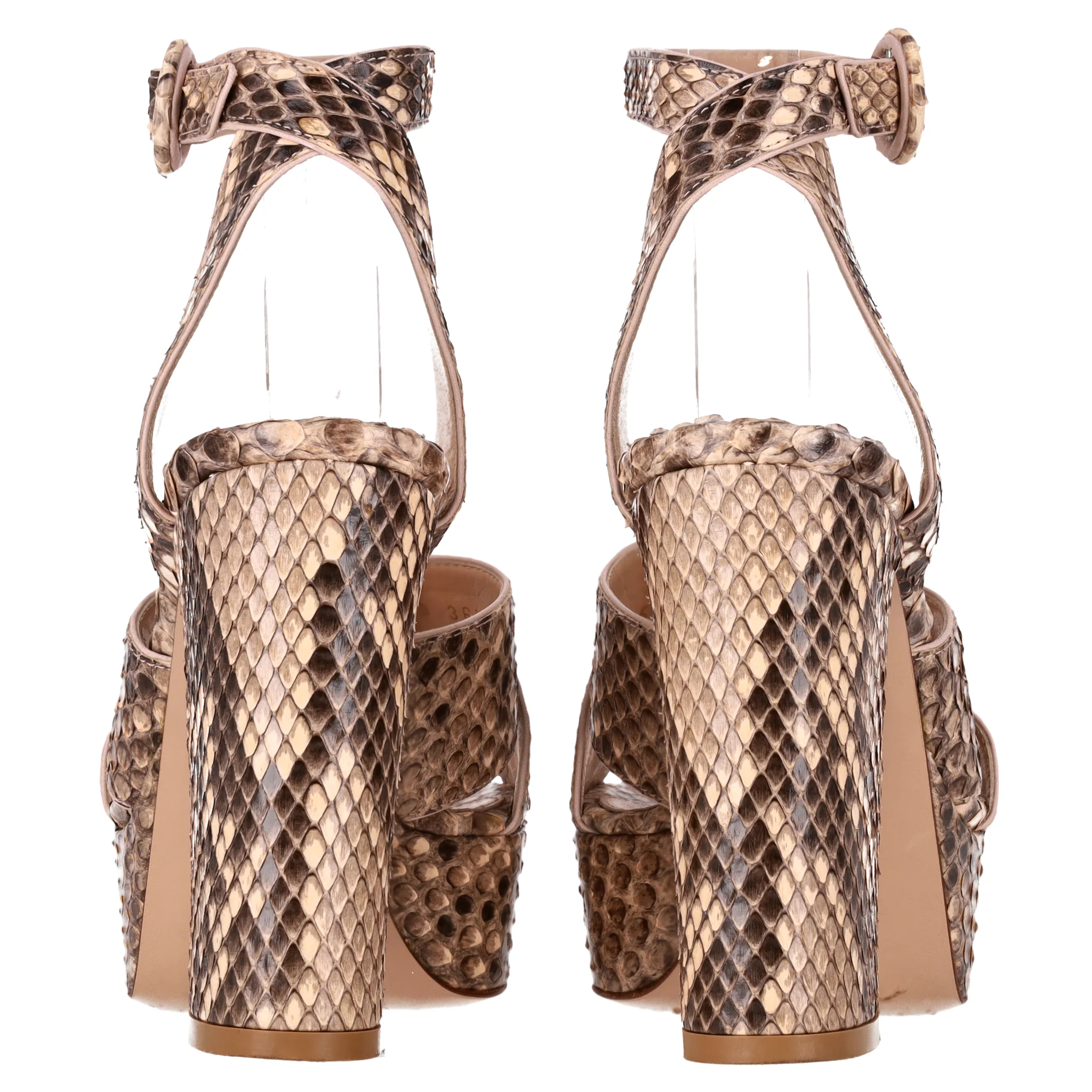 Gianvito Rossi Platform Snakeskin Sandals. Size 36.5 - Image 4