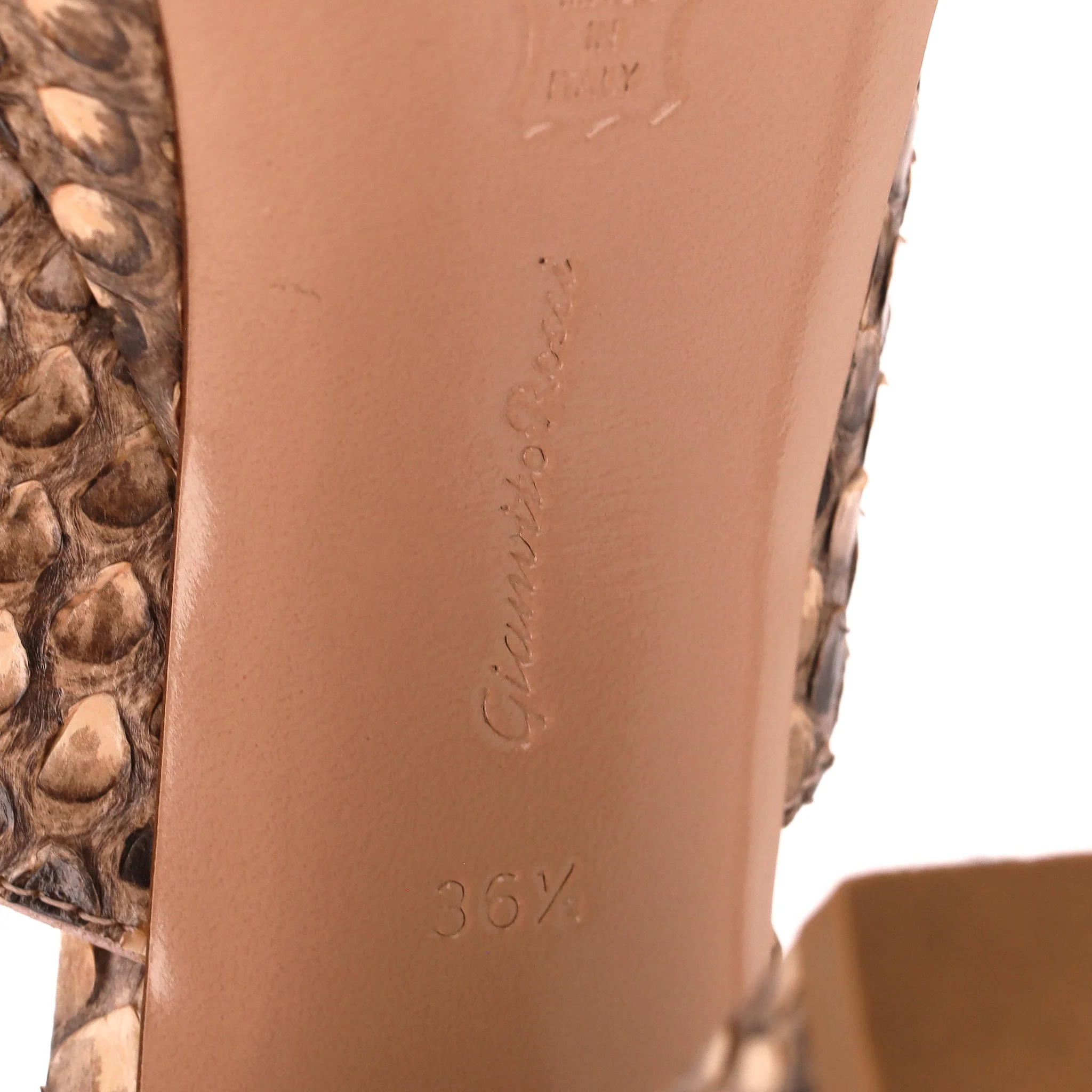 Gianvito Rossi Platform Snakeskin Sandals. Size 36.5 - Image 9
