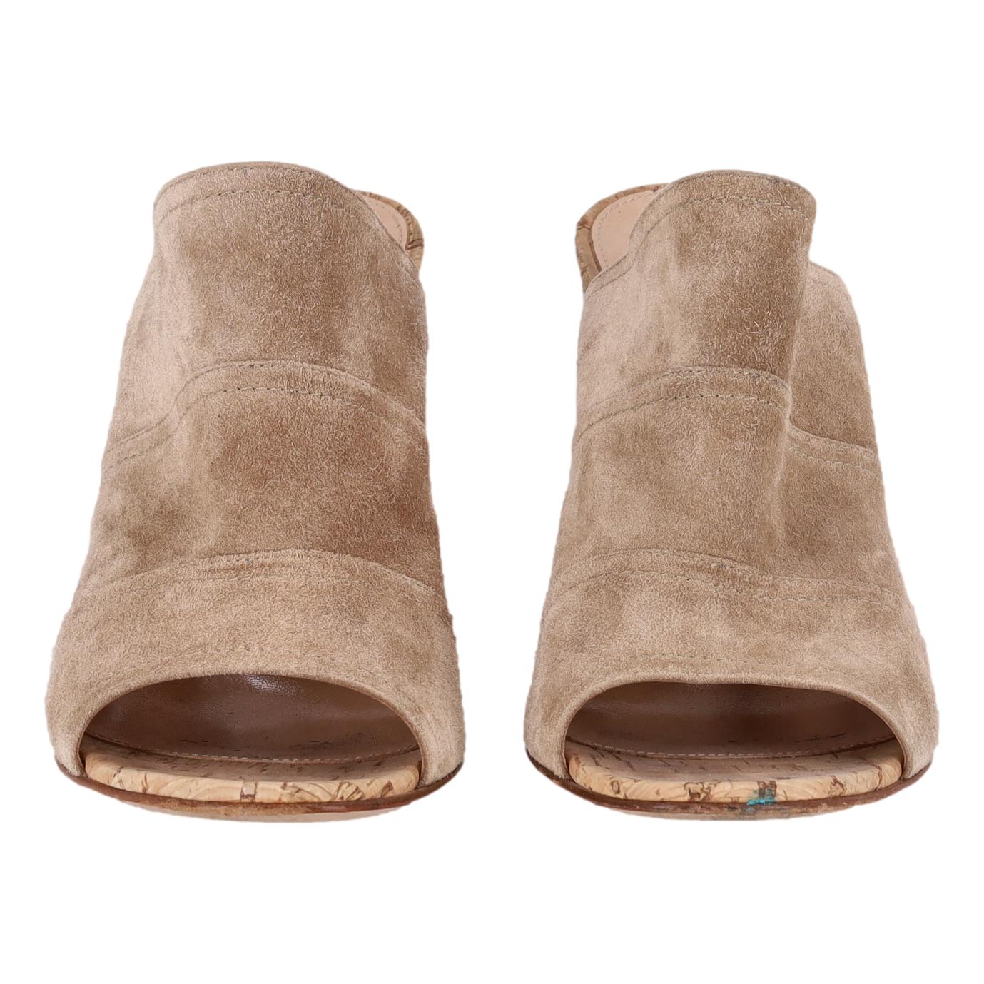 Gianvito Rossi Suede Cork Heeled Mules. Size 40 - Image 2