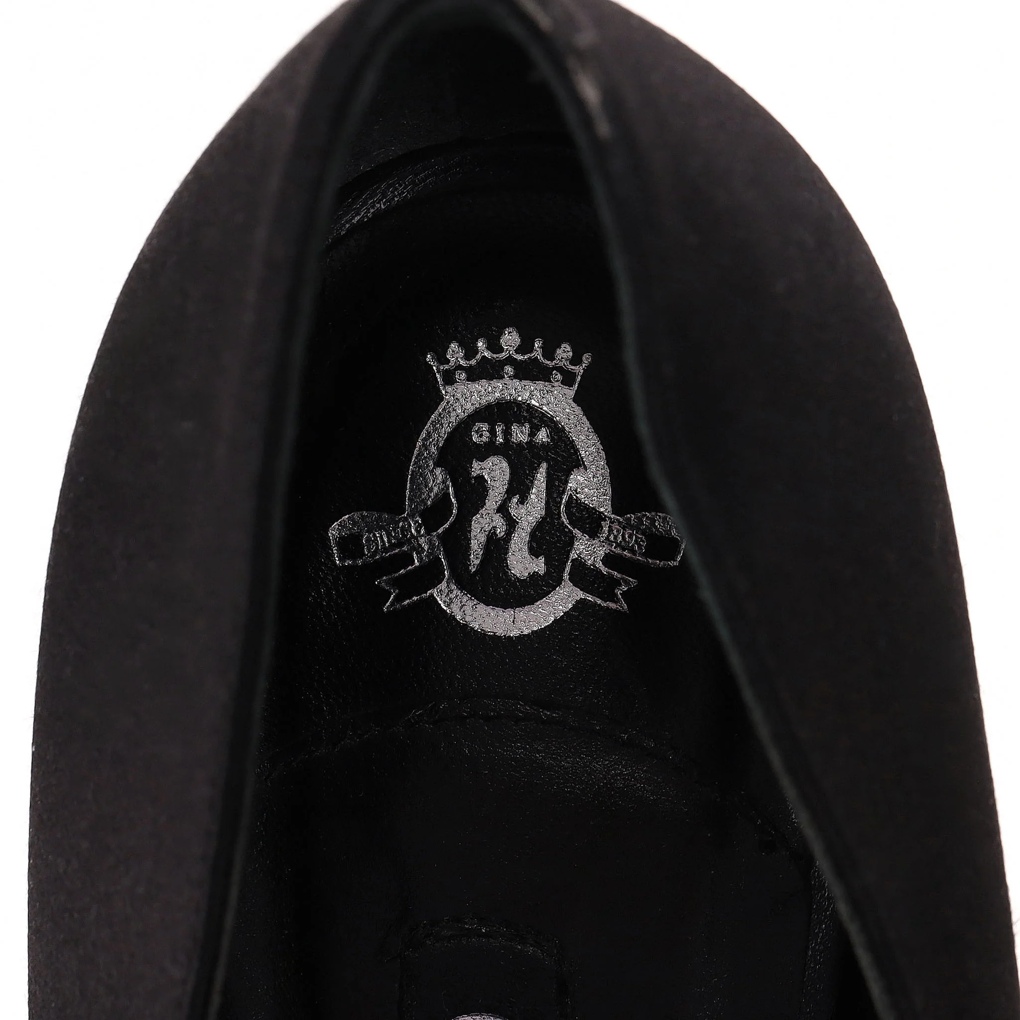 Gina Crystal-Embellished Peep-Toe Satin Pumps. Size 39.5 - Image 7