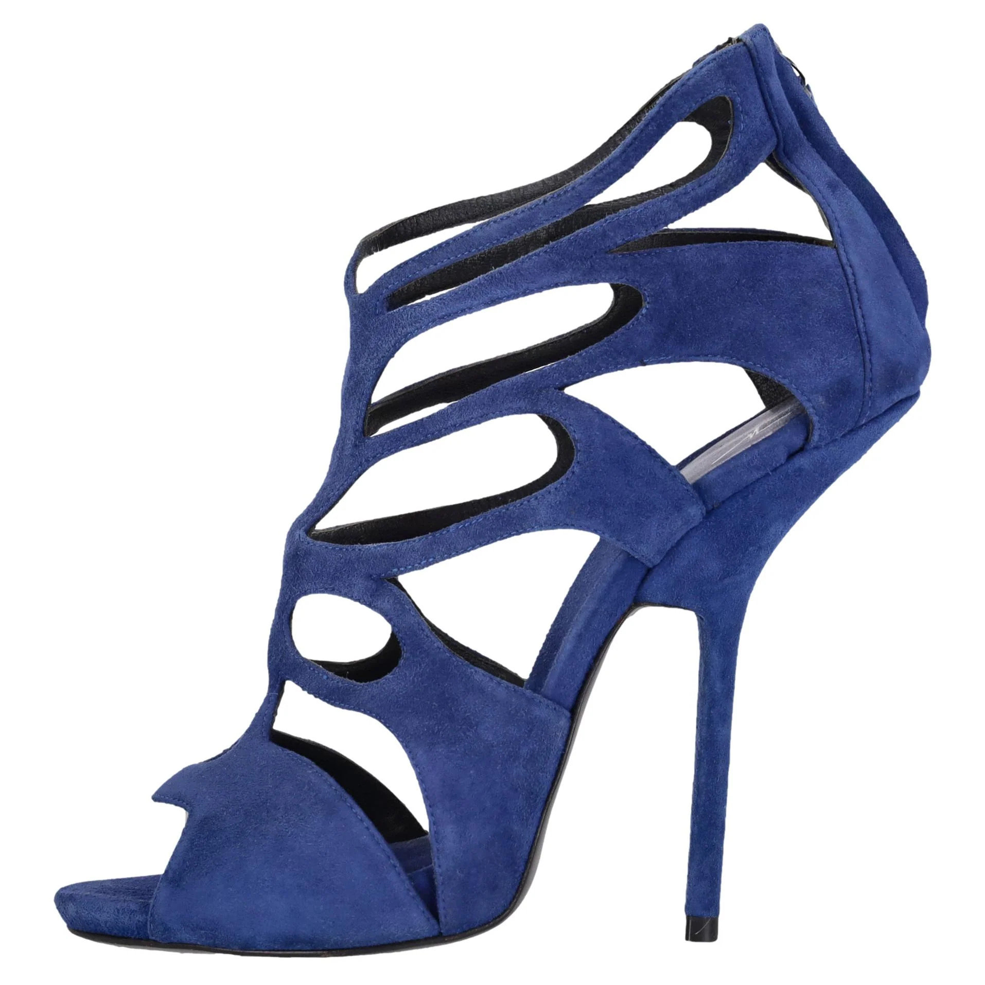 Giuseppe Zanotti Butterfly Cut-Out Suede Sandals. Size 39.5