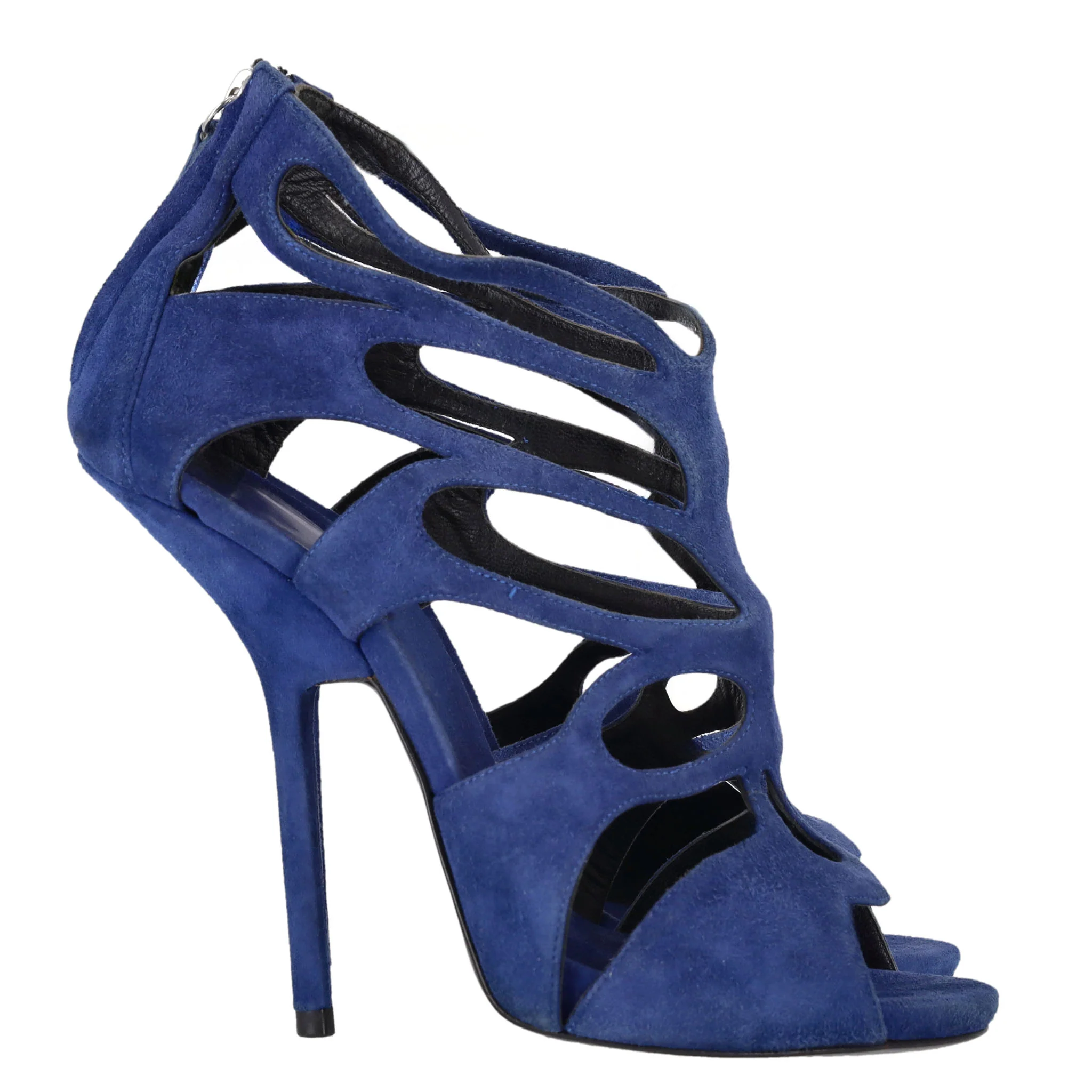 Giuseppe Zanotti Butterfly Cut-Out Suede Sandals. Size 39.5 - Image 3