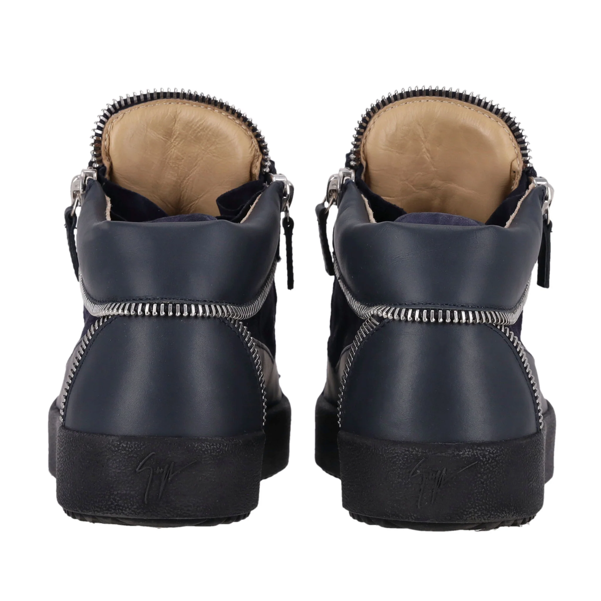 Giuseppe Zanotti High-Top Leather Sneakers. Size 41 - Image 4