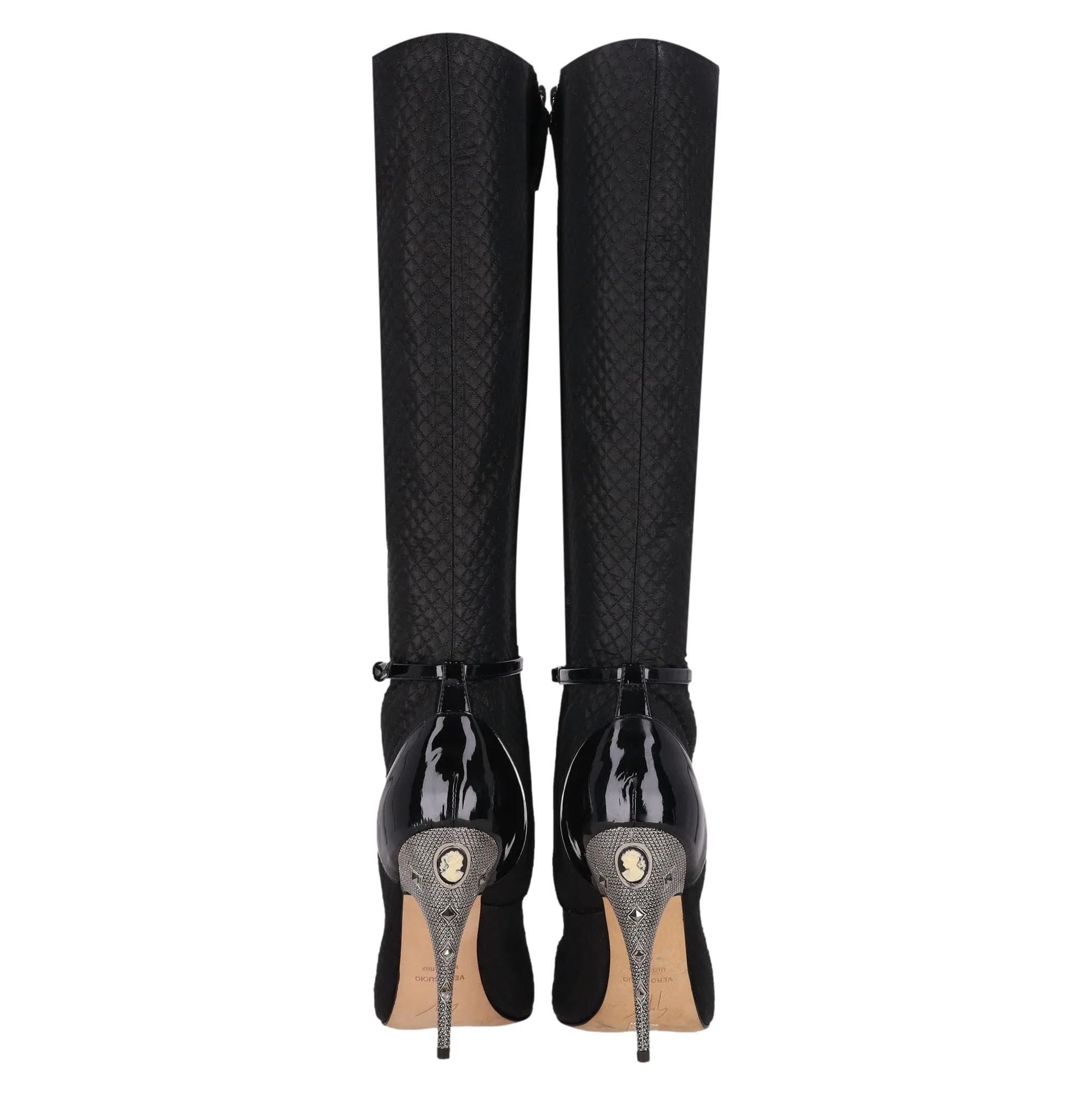 Giuseppe Zanotti Boots With Cameo Detailing & Crystal-Embellishment Heels. Size 36 - Image 6