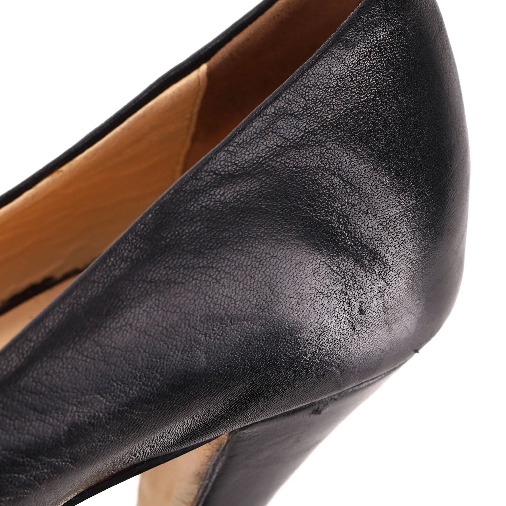 Giuseppe Zanotti Peep-Toe Leather Platform Heels. Size 35 - Image 11