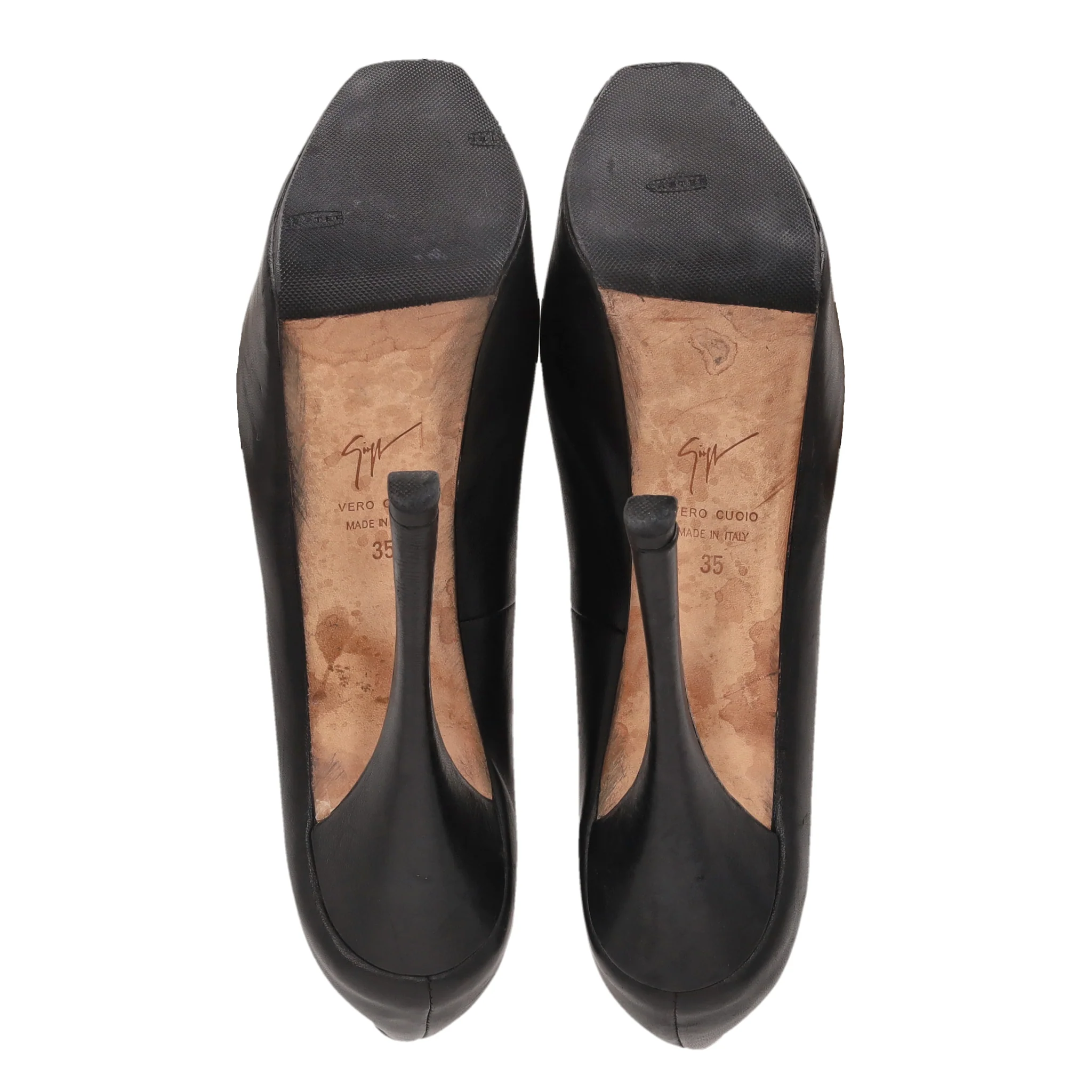 Giuseppe Zanotti Peep-Toe Leather Platform Heels. Size 35 - Image 5