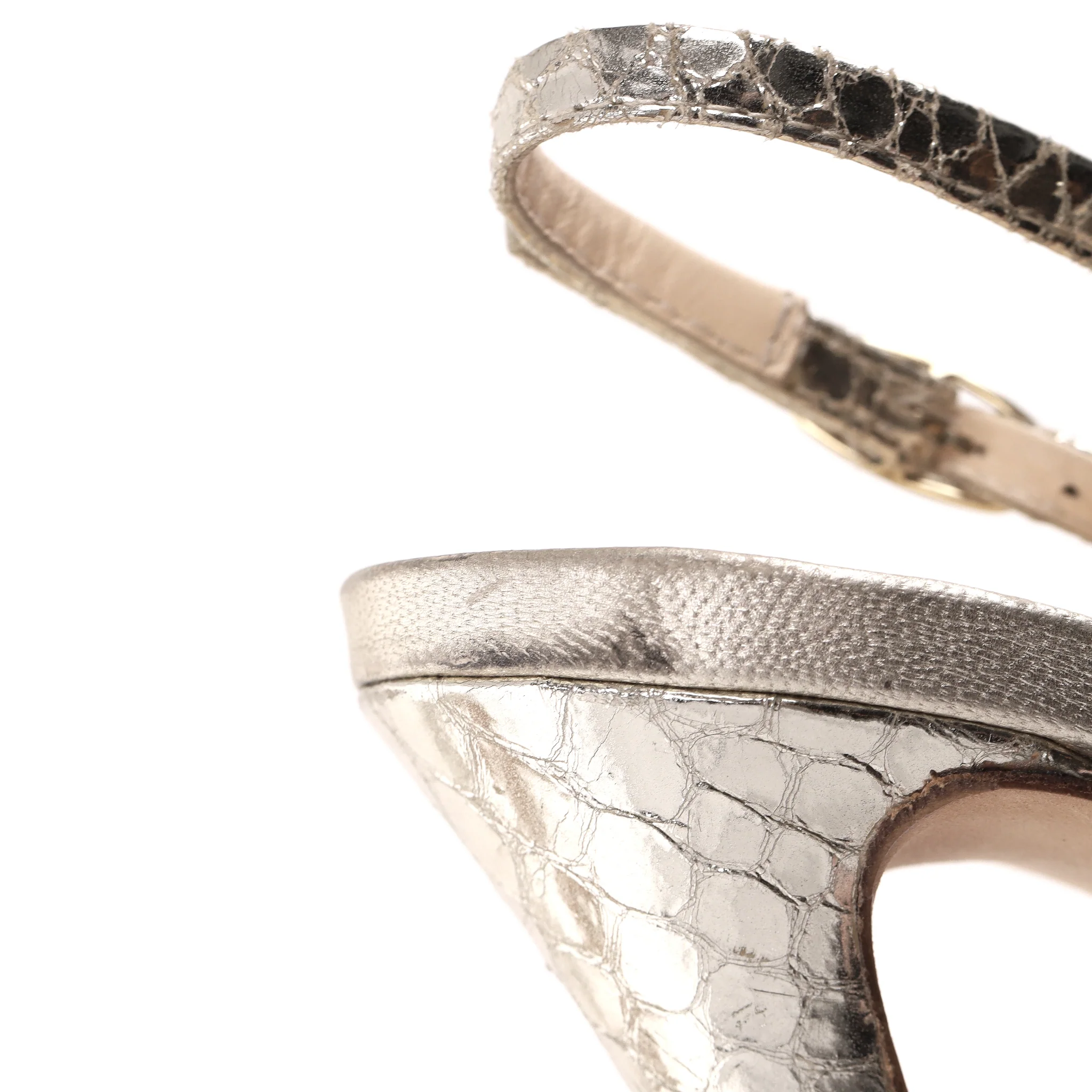 Giuseppe Zanotti Peep-Toe Platform Snakeskin Heels. Size 40 - Image 12