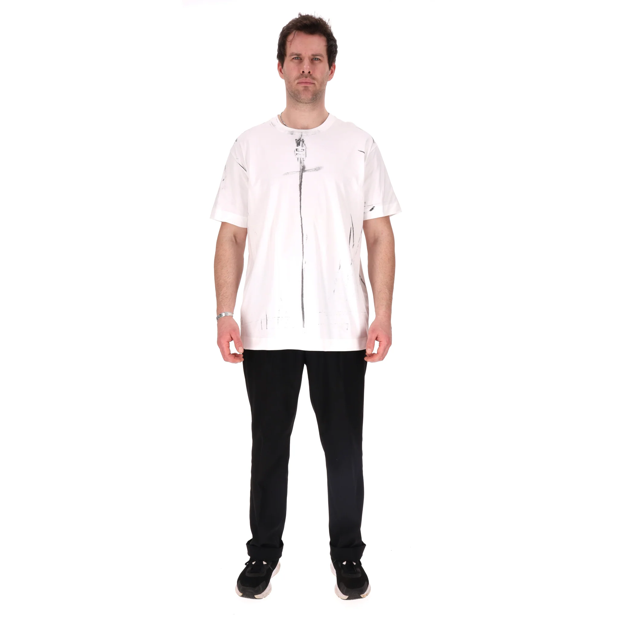 Givenchy Trompe-L'Å’il Effect Logo Oversized Cotton T-Shirt. Size L - Image 2