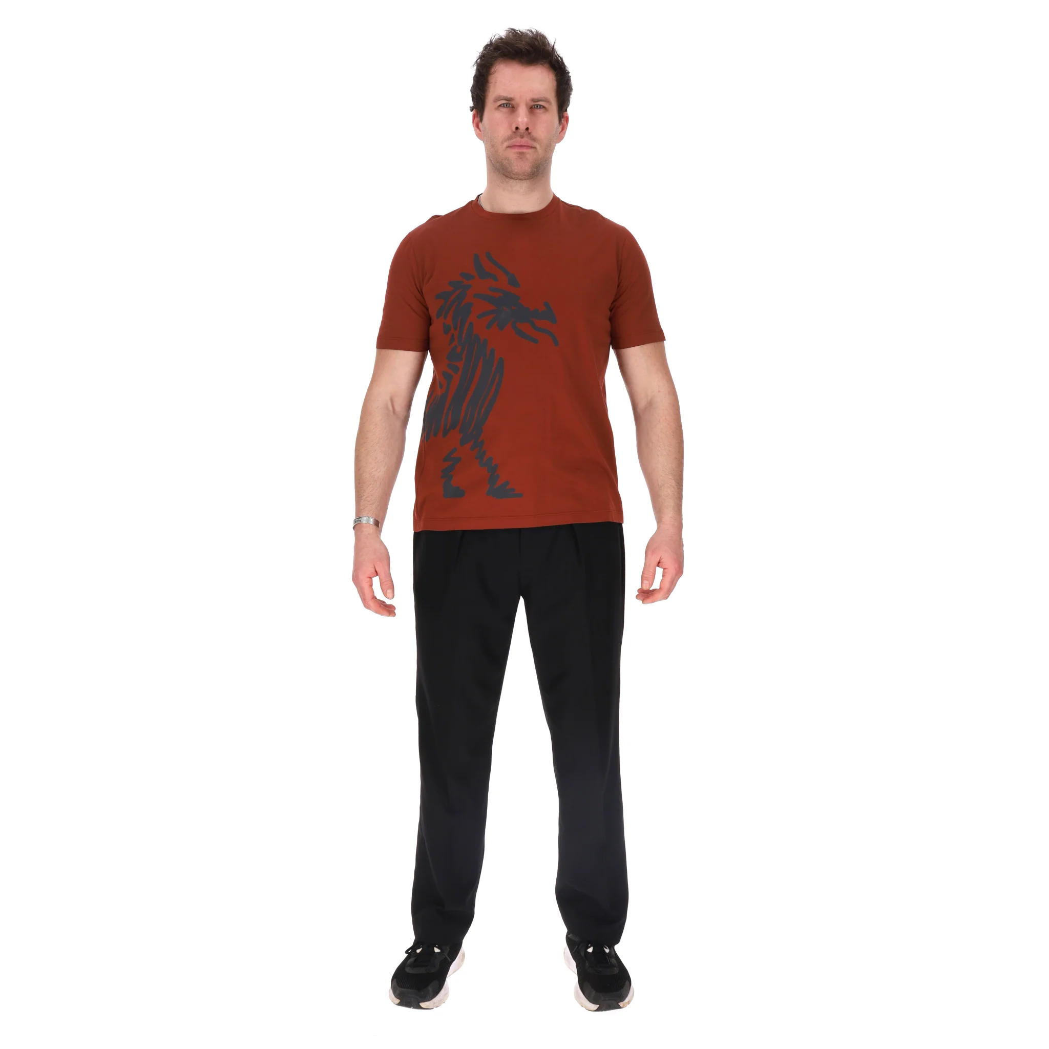 Hermes Dragon Print Cotton T-Shirt. Size L - Image 2