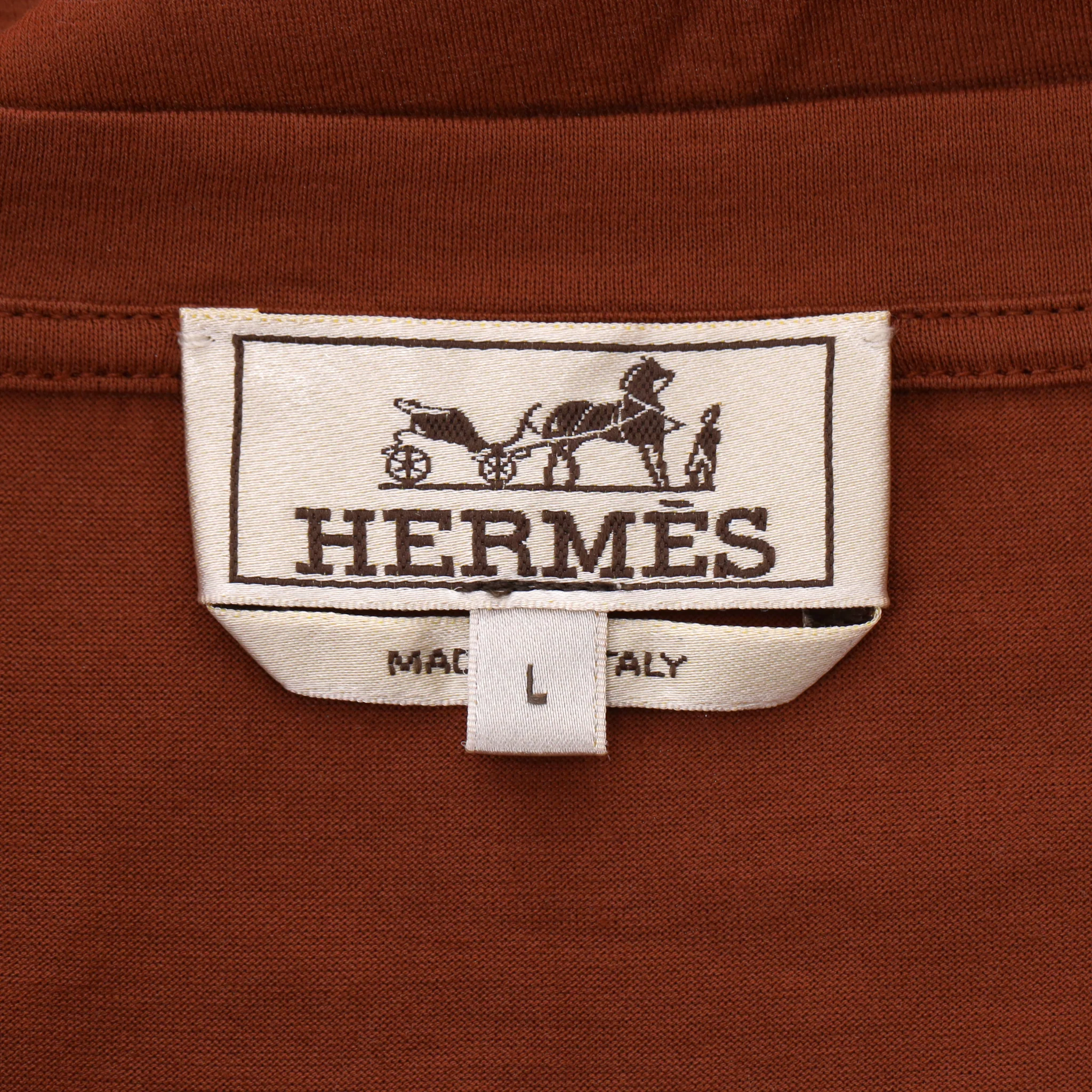 Hermes Dragon Print Cotton T-Shirt. Size L - Image 5