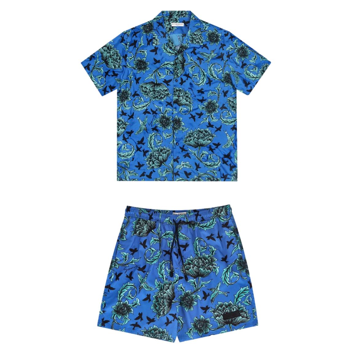 Givenchy Hawaiian Silk Shirt & Shorts Two-Piece Set. Size L