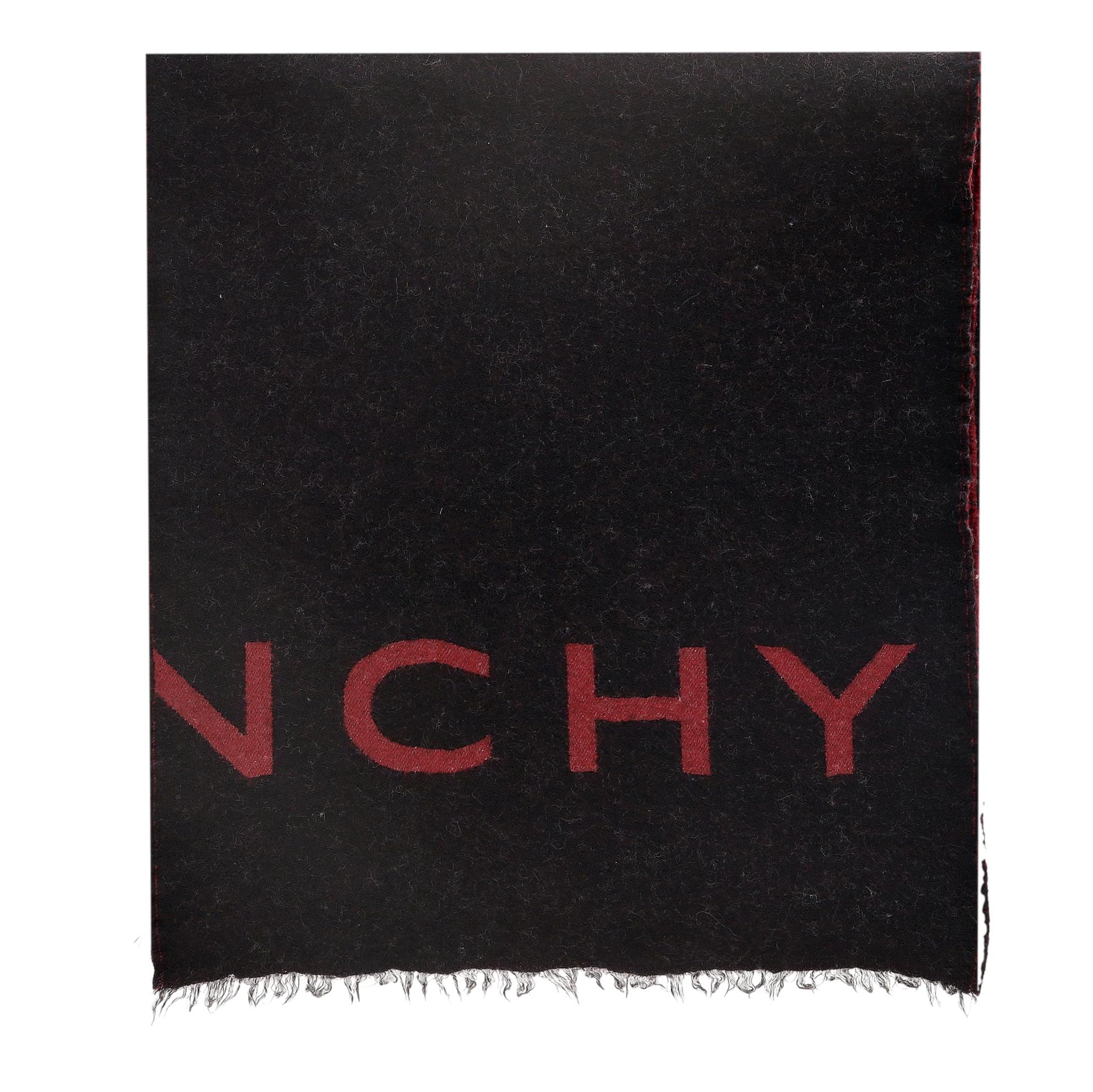 Givenchy Two-Tone Wool & Silk Blend Logo Scarf - Image 4
