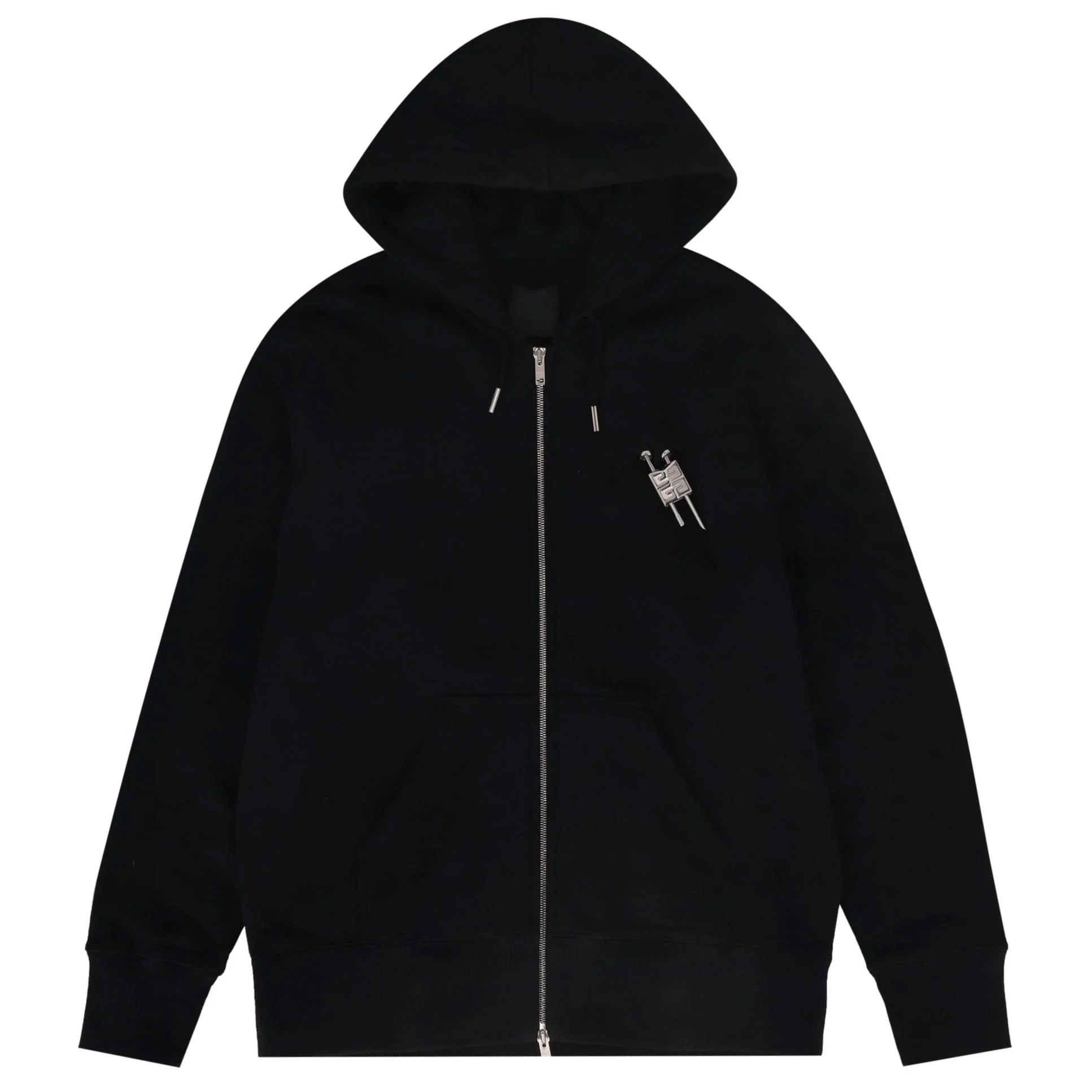 Givenchy Zipped Hoodie With A Logo Engraved Padlock Detail. Size L