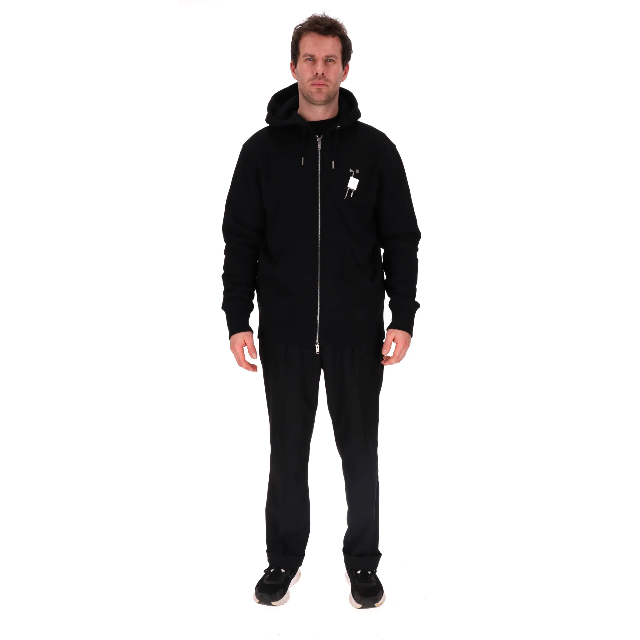 Givenchy Zipped Hoodie With A Logo Engraved Padlock Detail. Size L - Image 2