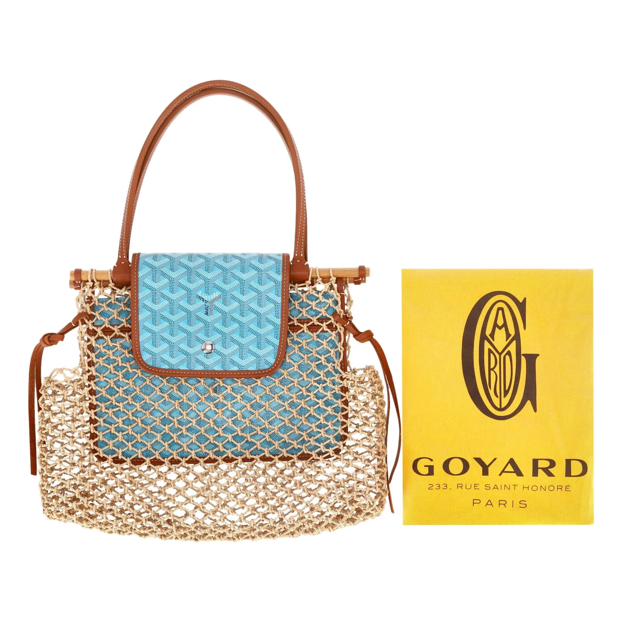 Goyard Goyardine Ltd Edition Net Aligre Raffia Mesh Tote Bag - Image 2