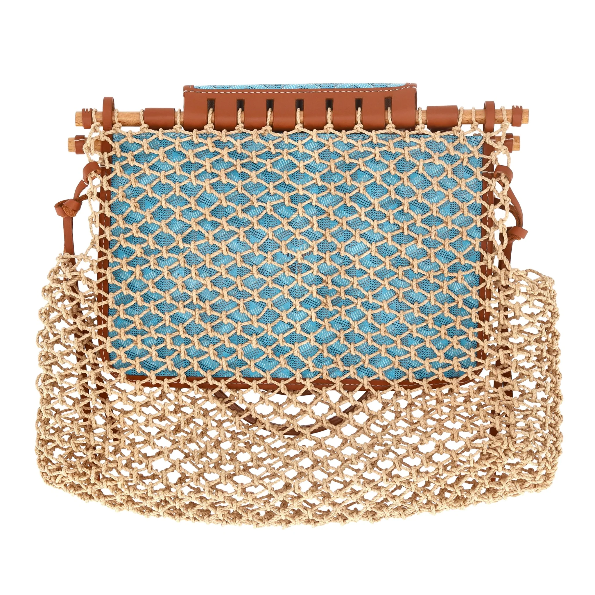 Goyard Goyardine Ltd Edition Net Aligre Raffia Mesh Tote Bag - Image 4