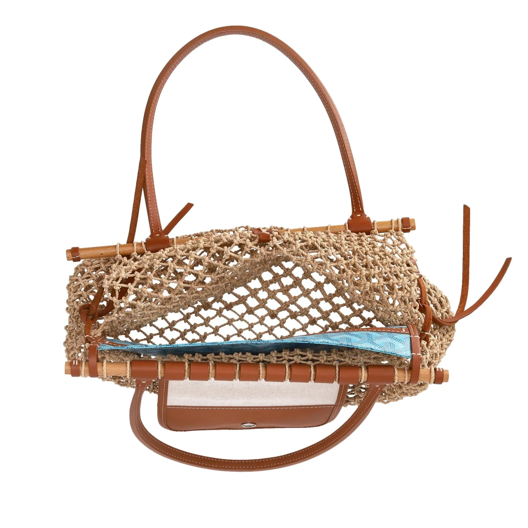 Goyard Goyardine Ltd Edition Net Aligre Raffia Mesh Tote Bag - Image 6