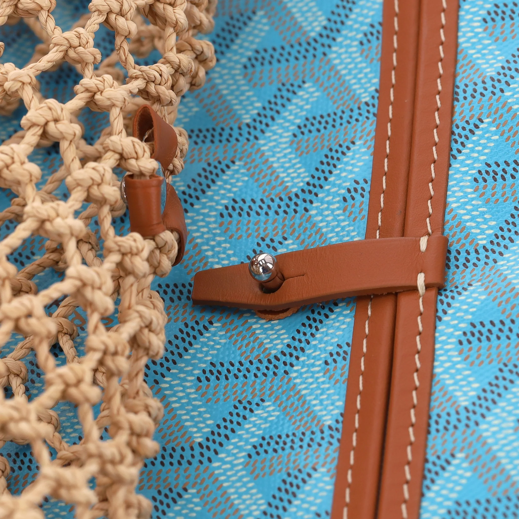 Goyard Goyardine Ltd Edition Net Aligre Raffia Mesh Tote Bag - Image 9