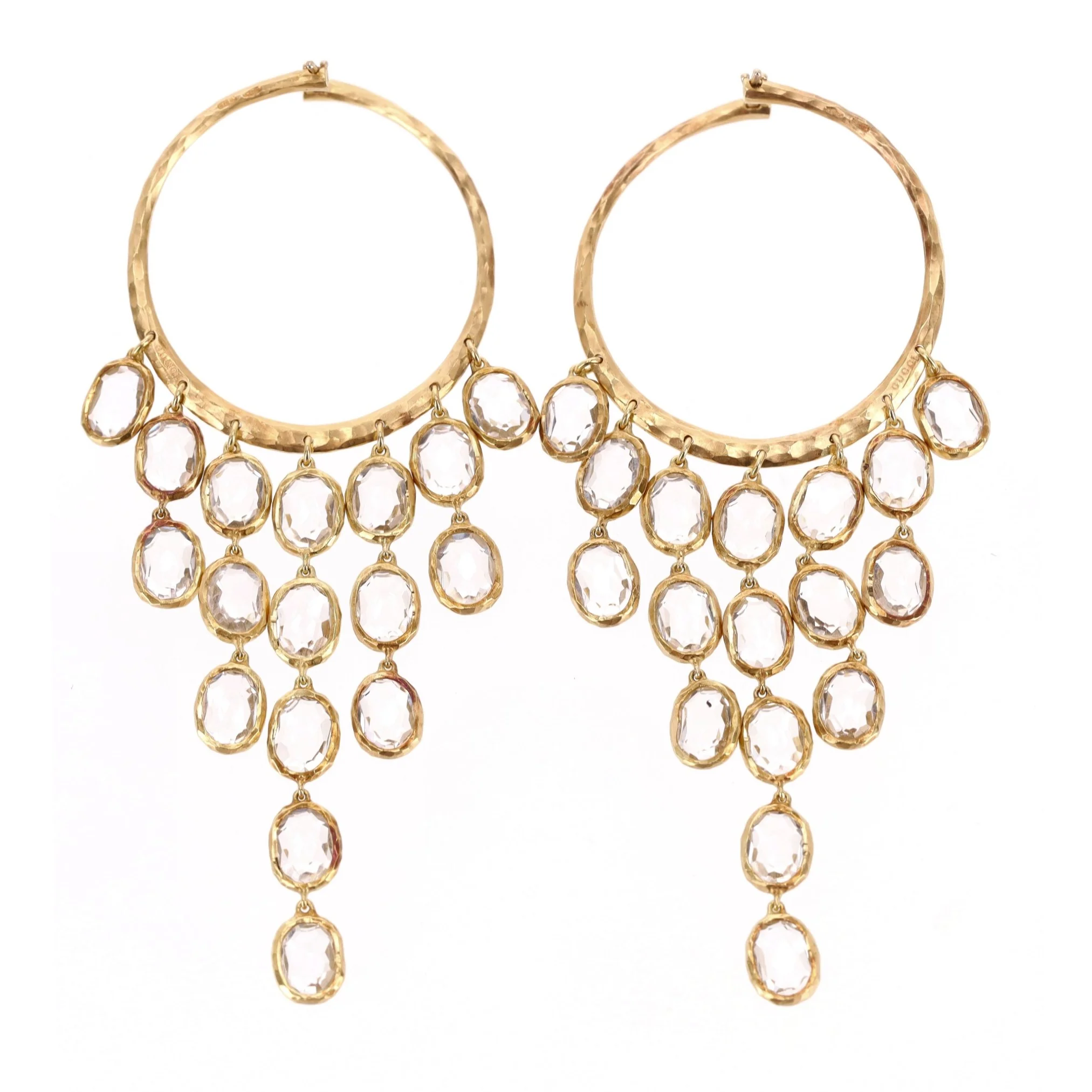 Gucci 18k Gold Chandelier Hoop Earrings
