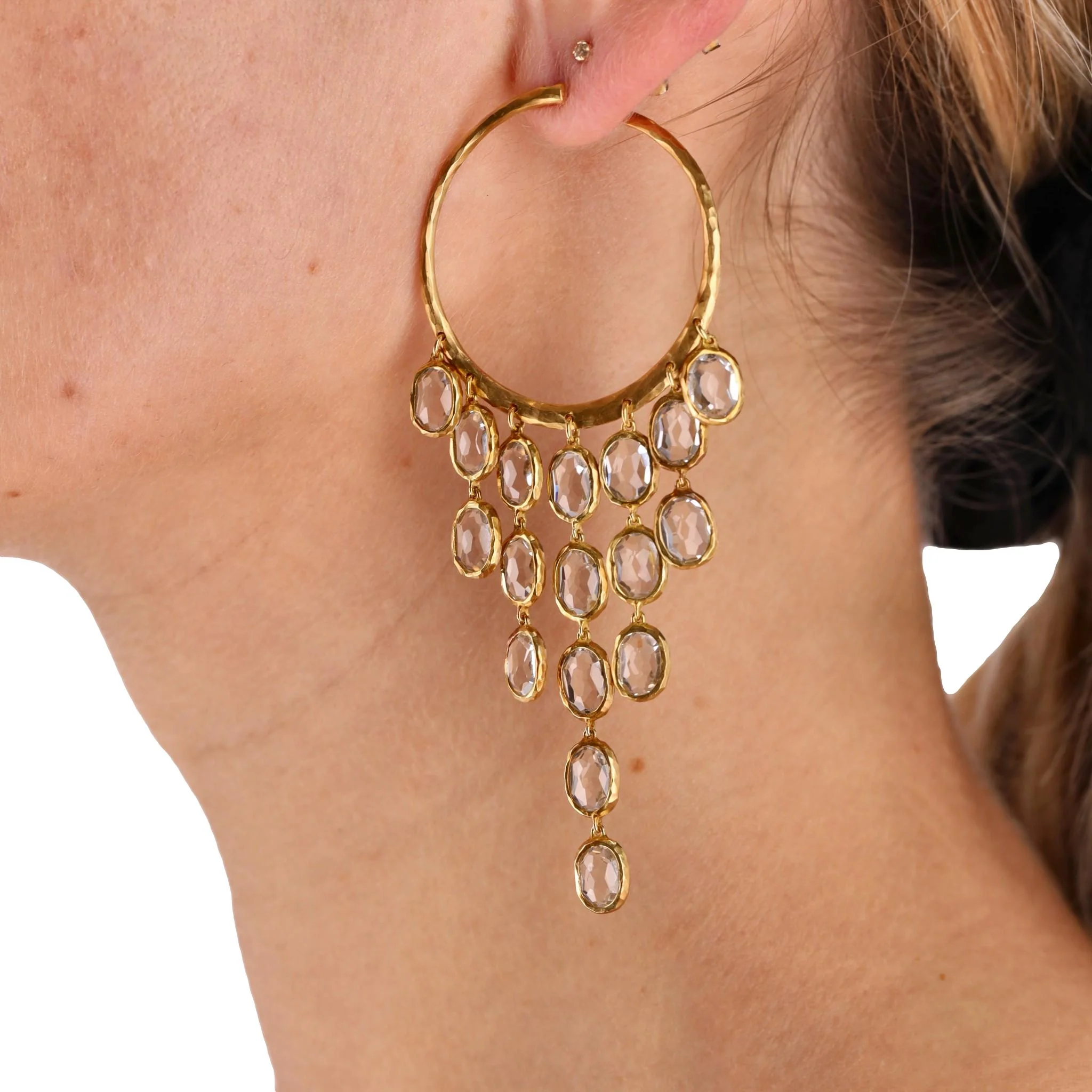 Gucci 18k Gold Chandelier Hoop Earrings - Image 2