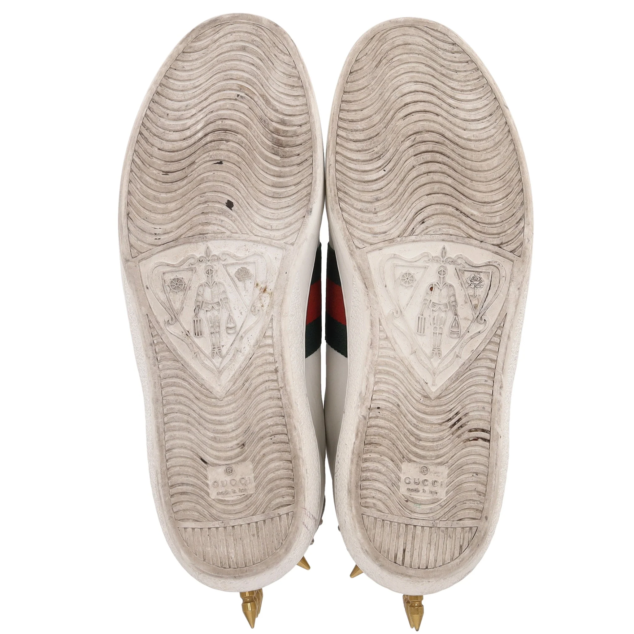 Gucci Ace Punk Web Studded Leather Sneakers. Size 45 - Image 5