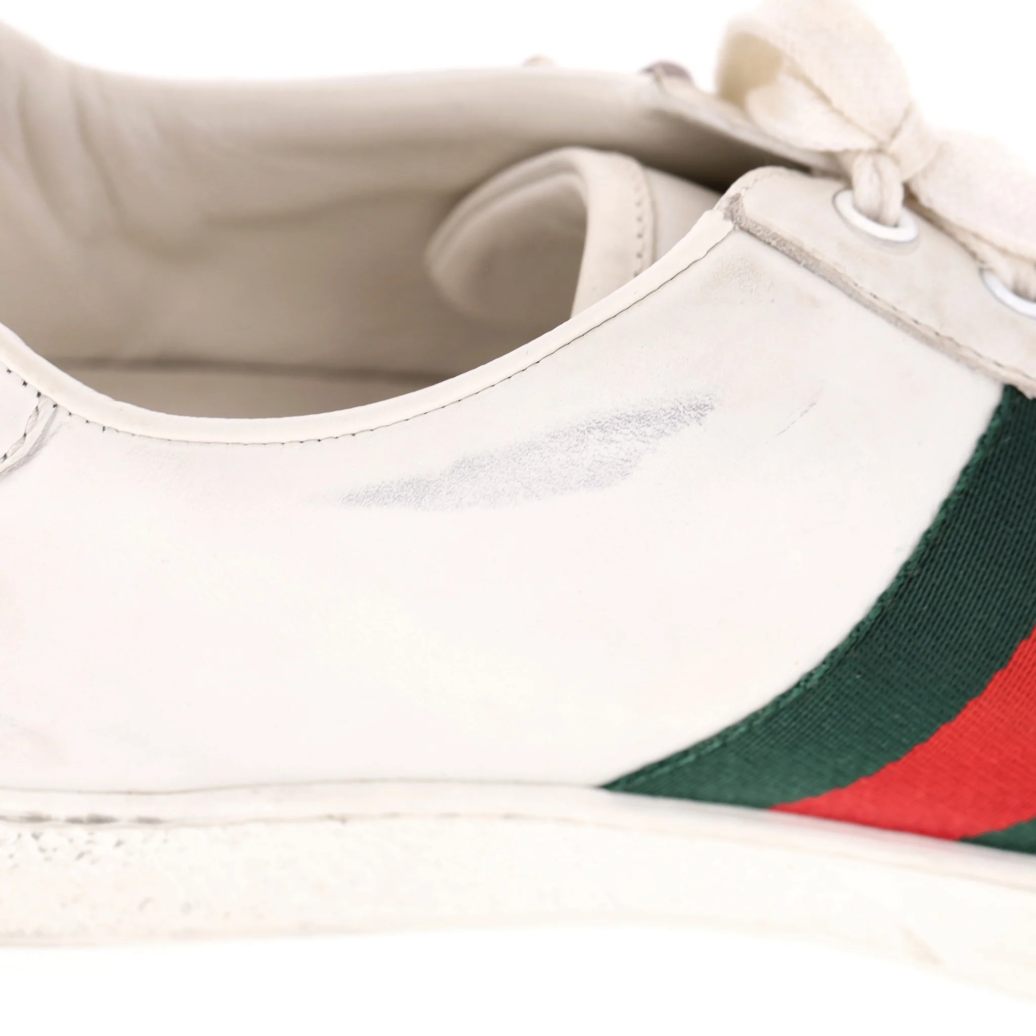 Gucci Ace Punk Web Studded Leather Sneakers. Size 45 - Image 9