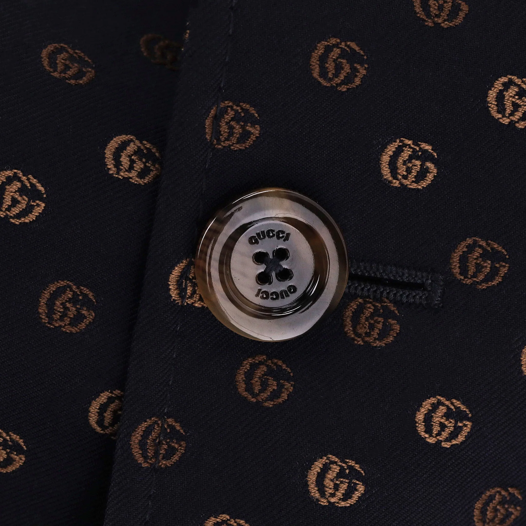 Gucci All-Over 'GG' Logo Wool Jacket. Size 46IT - Image 5
