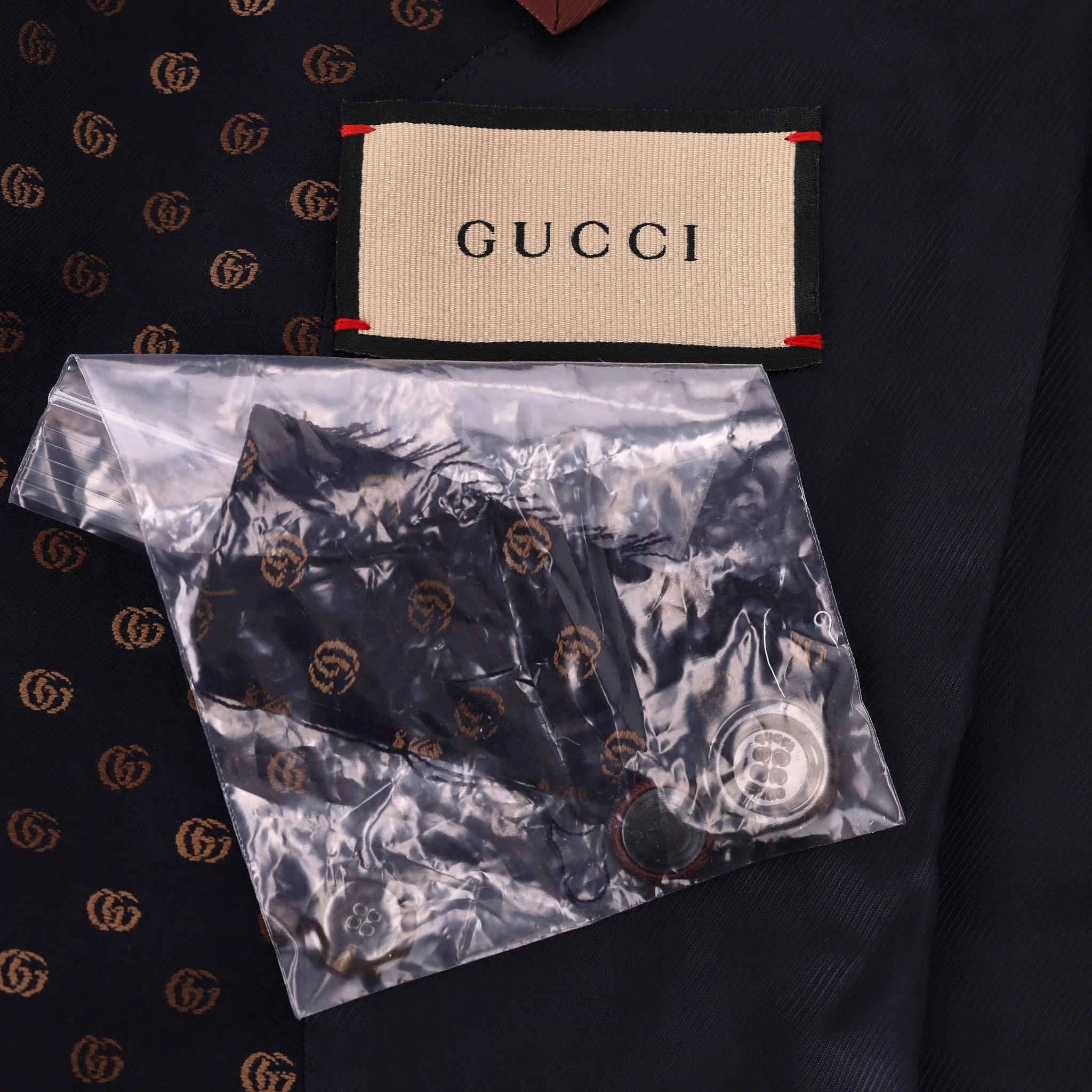Gucci All-Over 'GG' Logo Wool Jacket. Size 46IT - Image 6