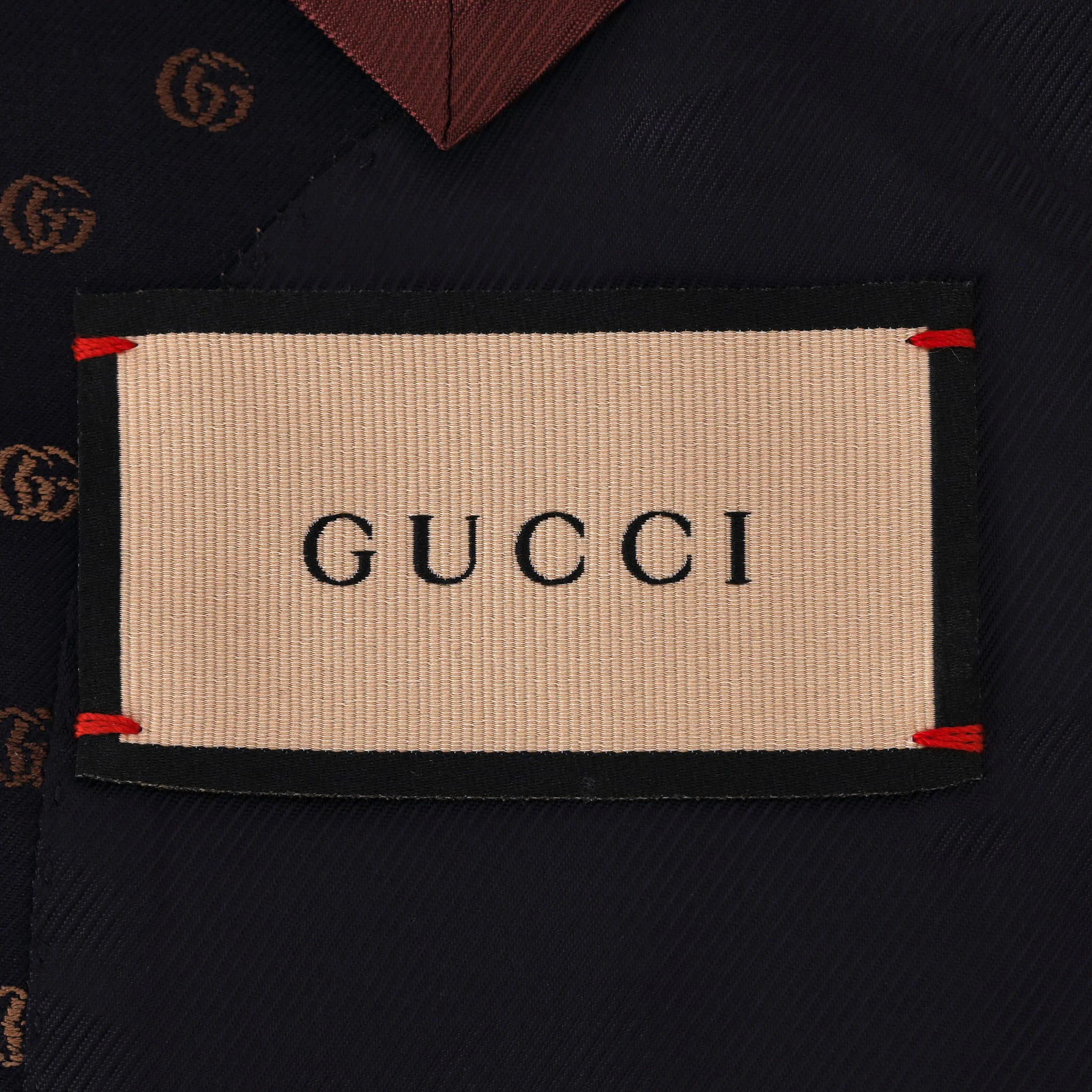 Gucci All-Over 'GG' Logo Wool Jacket. Size 46IT - Image 7