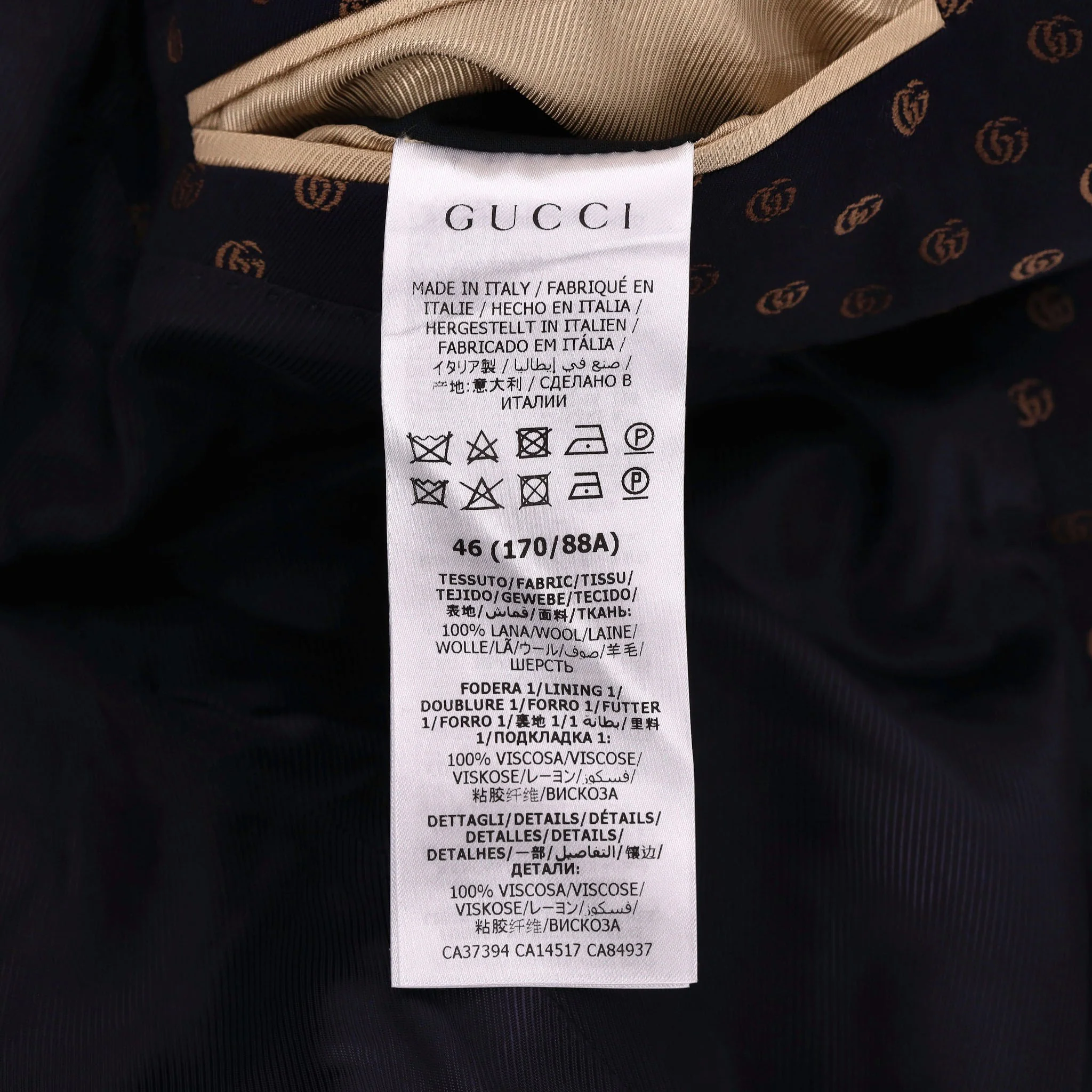 Gucci All-Over 'GG' Logo Wool Jacket. Size 46IT - Image 8