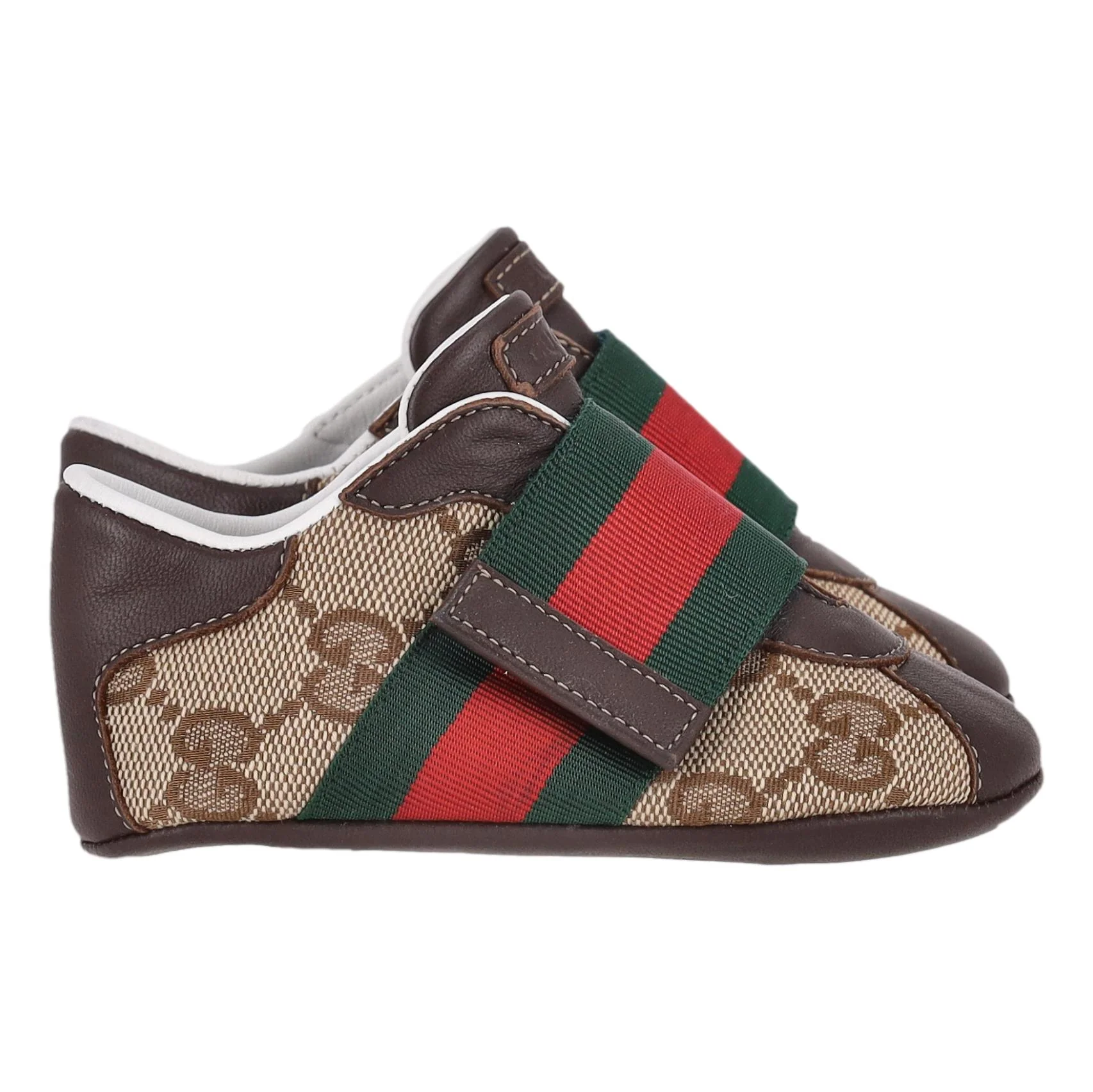 Gucci Baby Ace GG Supreme Web Stripe Sneakers/Slippers. Size 18 - Image 4