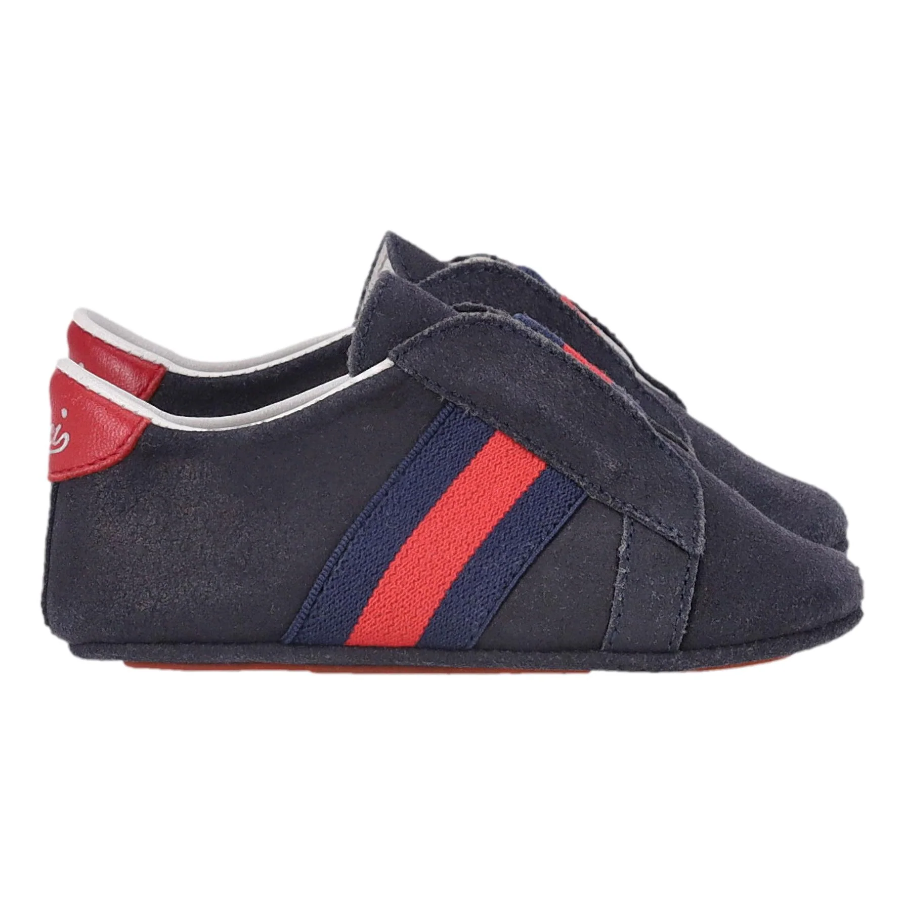Gucci Baby Web Stripe Suede Shoes/Slippers. Size 17 - Image 4