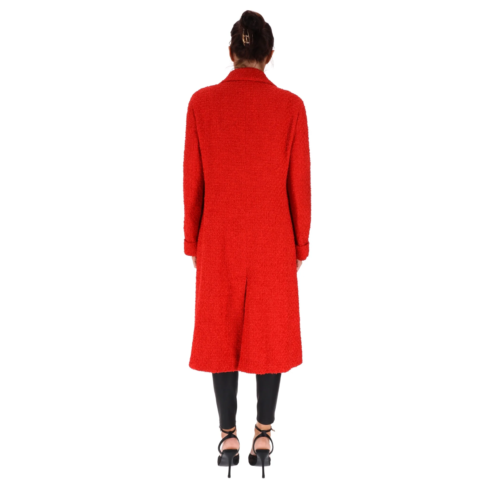 Gucci Boucle Coat With Gold Logo Buttons. Size 44FR - Image 5