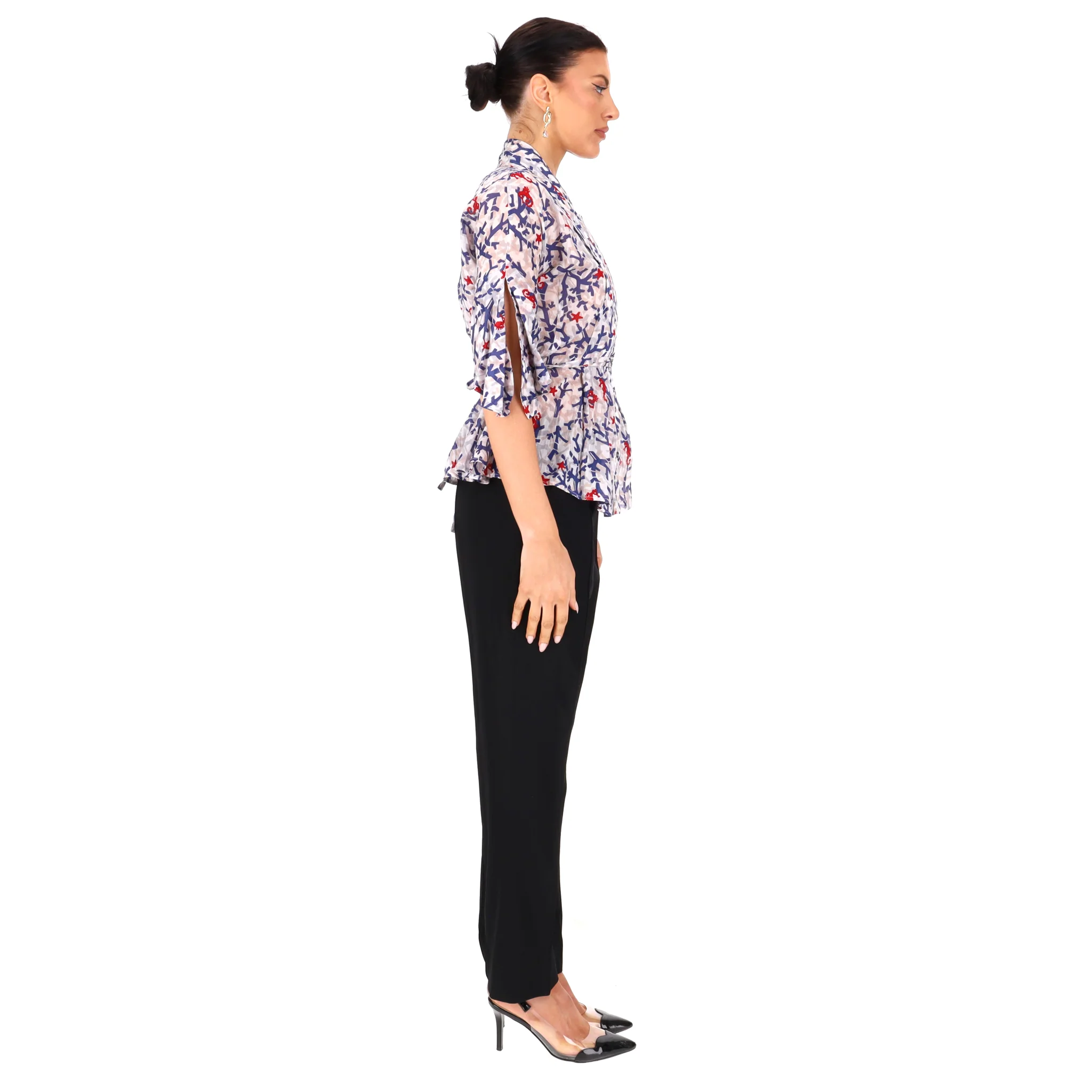 Gucci Coastal-Inspired Print Cotton Top. Size 44IT - Image 3