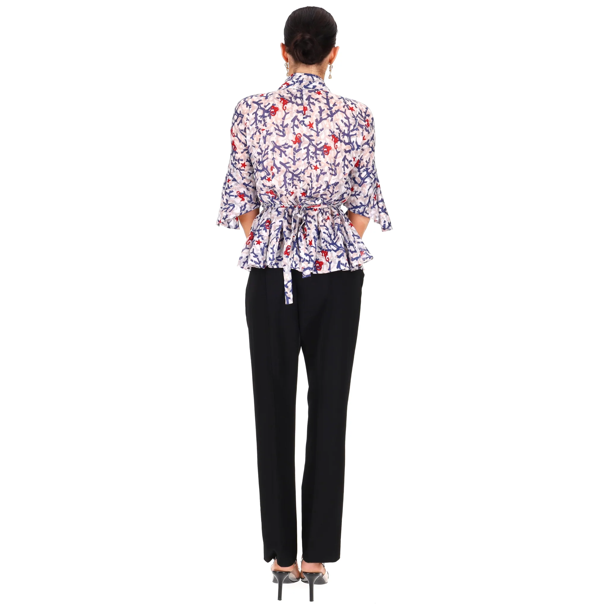 Gucci Coastal-Inspired Print Cotton Top. Size 44IT - Image 4