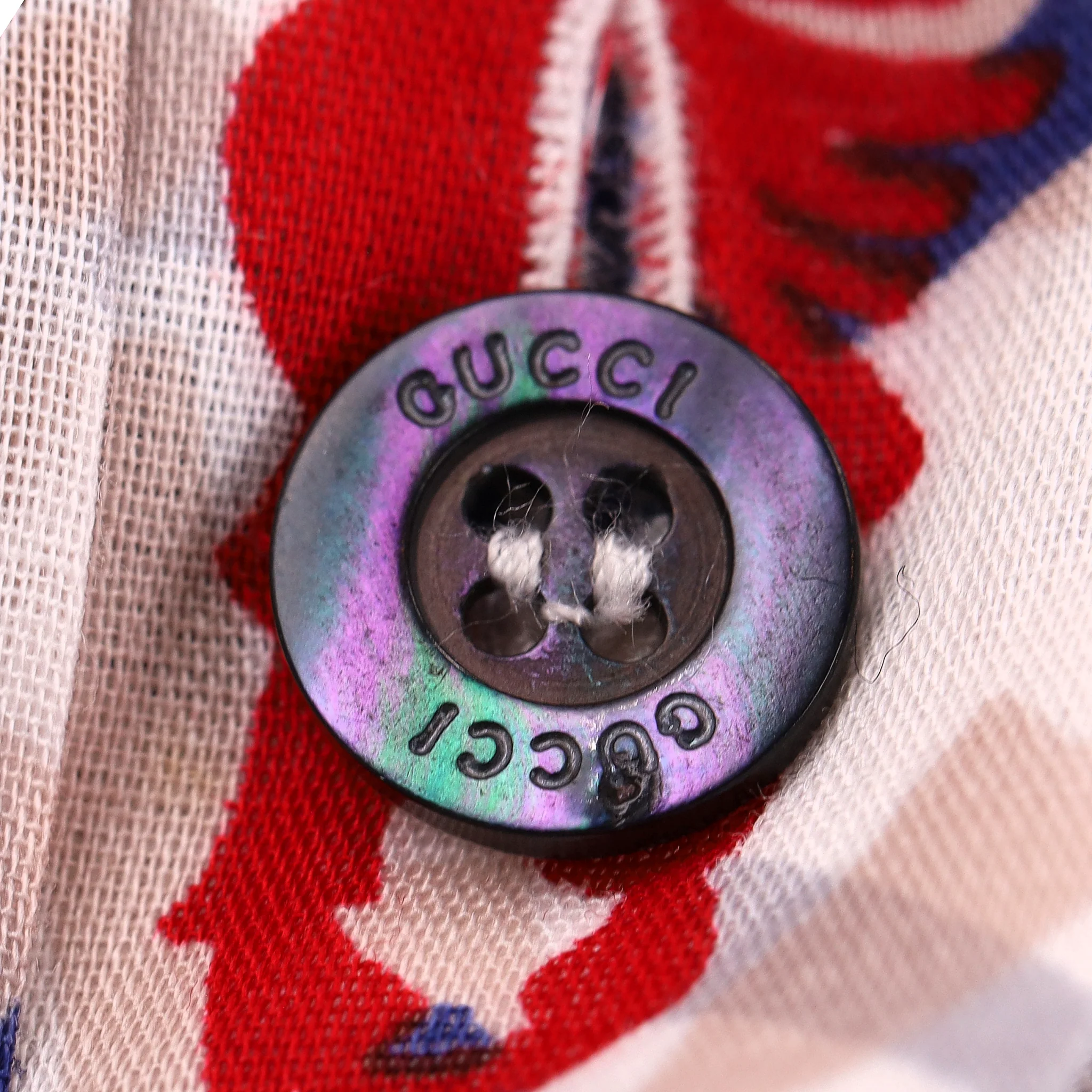 Gucci Coastal-Inspired Print Cotton Top. Size 44IT - Image 7