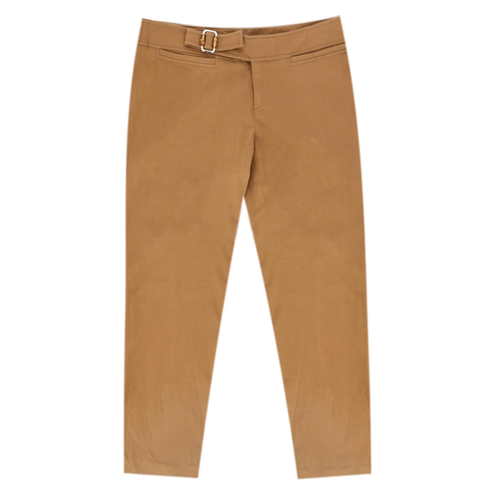 Gucci Cotton Trousers With A Bamboo Buckle. Size 42IT