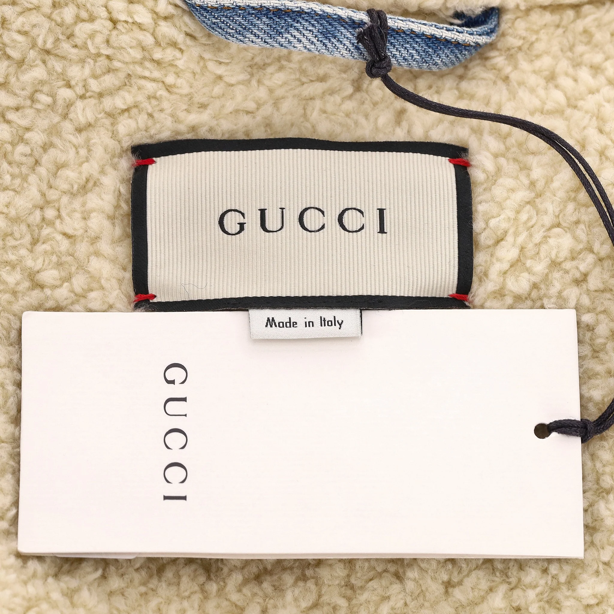 Gucci Embroidered Tiger & Crystal Embellished Shearling/Denim Jacket. Size 46IT - Image 6