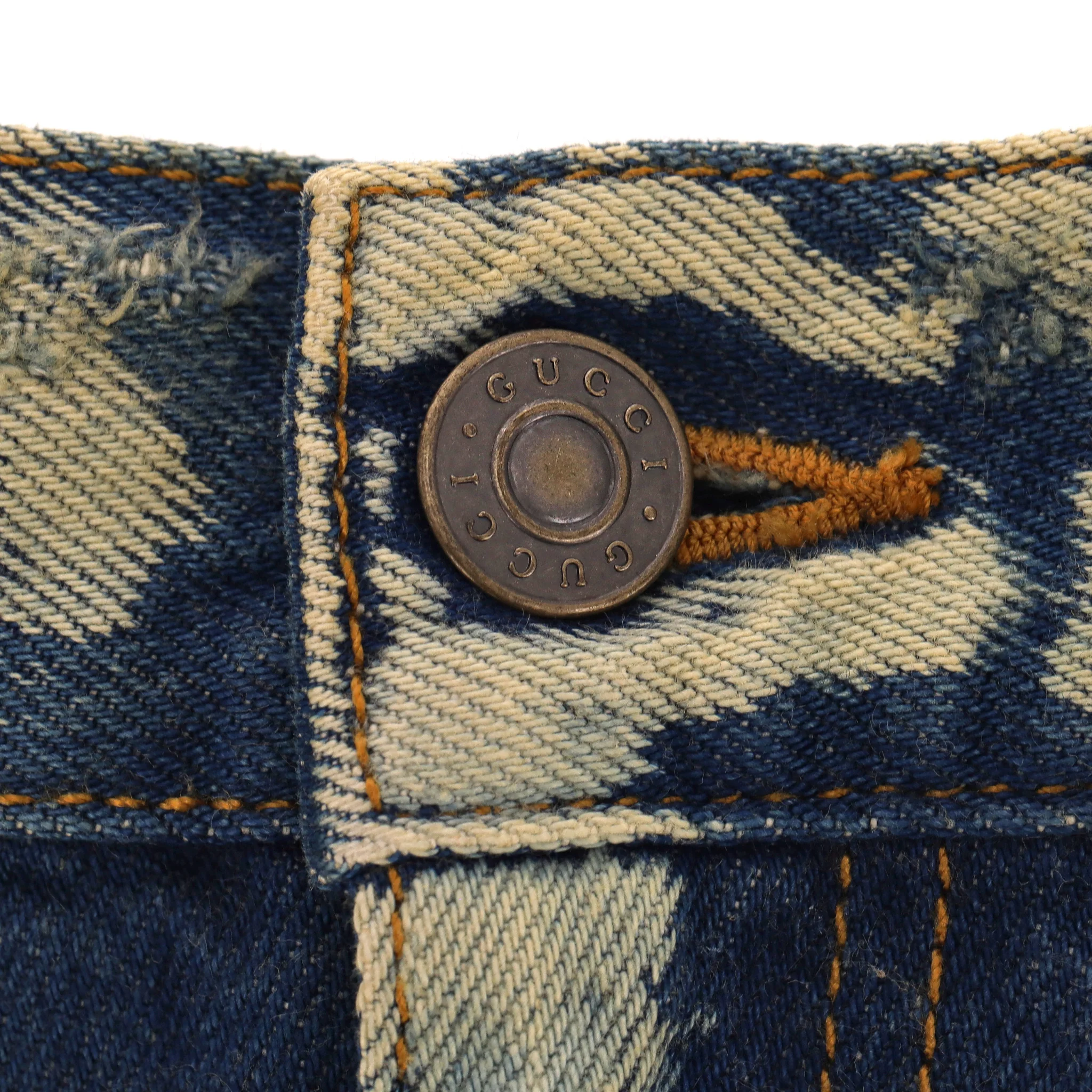 Gucci Denim Floral Embroidered Skirt. Size 40IT - Image 7