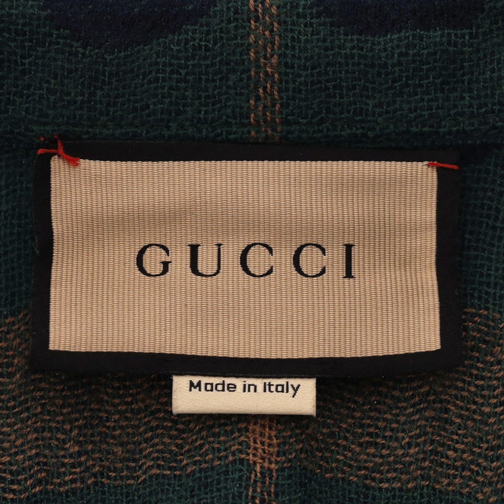 Gucci 'GG' Logo Checked Wool Shirt. Size 46IT - Image 6