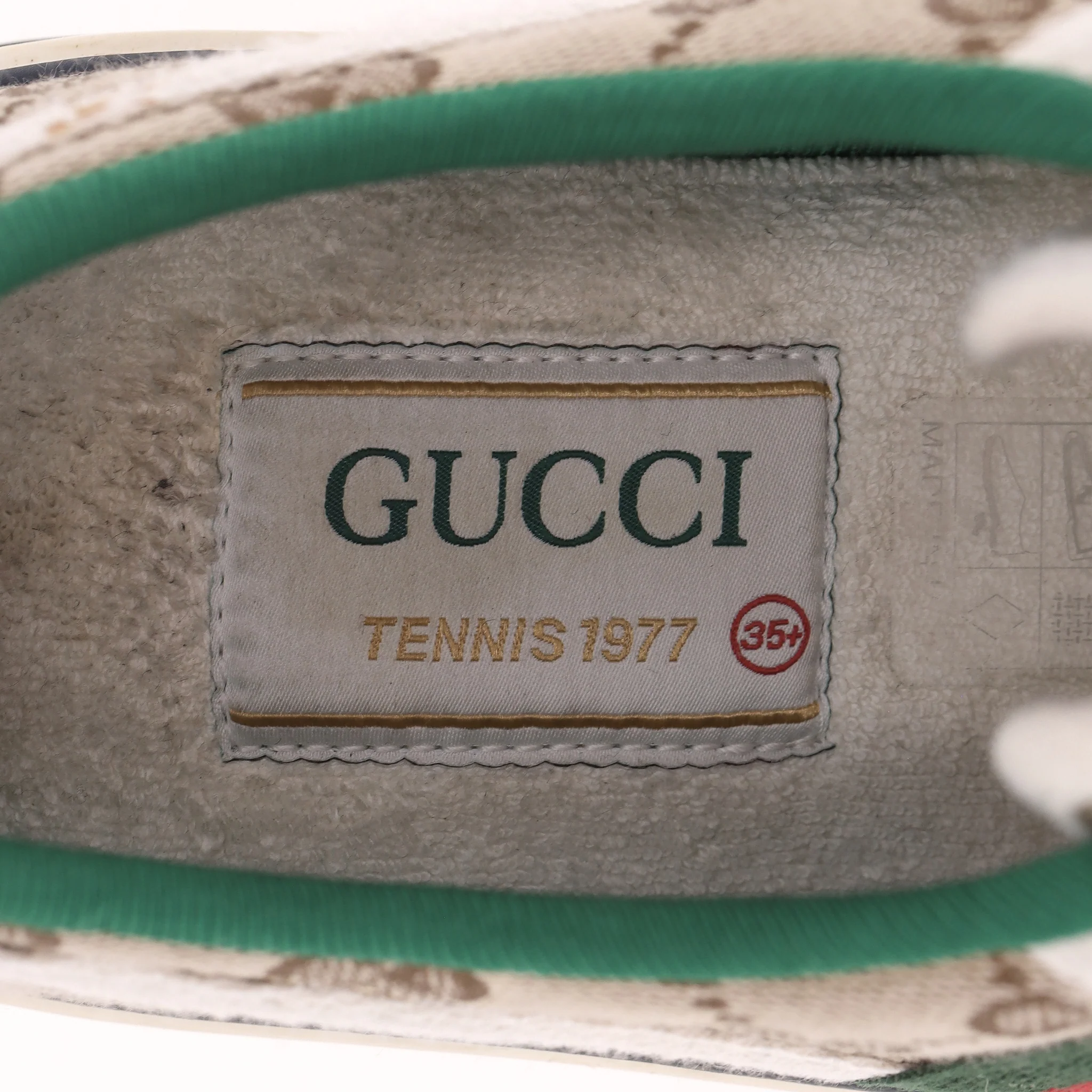 Gucci 'GG' Monogram Tennis 1977 Slip-On Sneakers. Size 35.5 - Image 9