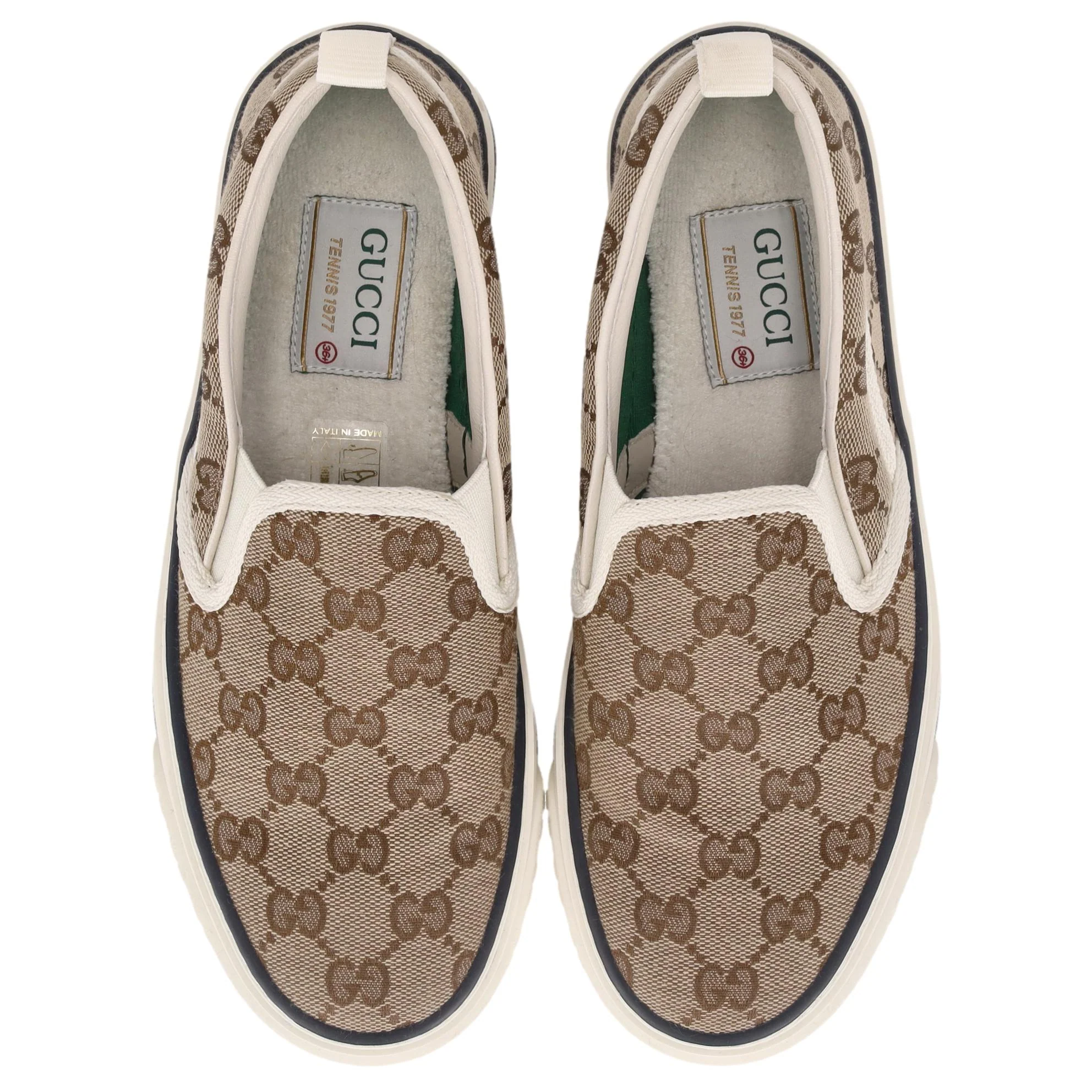 Gucci 'GG' Monogram Tennis 1977 Slip-On Sneakers. Size 36.5